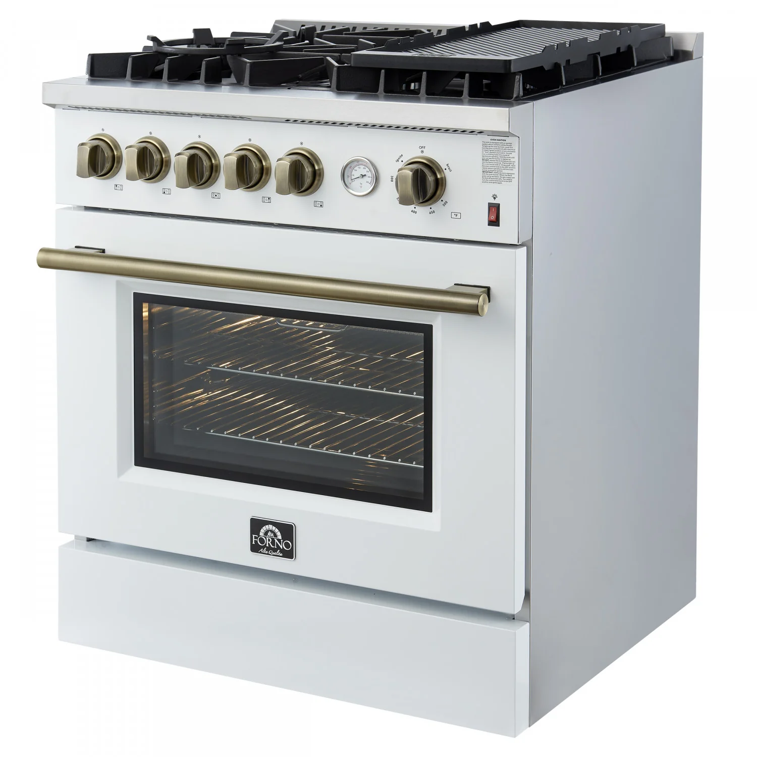 Forno Giovanni 30" White Freestanding Gas Range (4.32 Cu. Ft.) - FFSGS6274-30WHT - Image 11