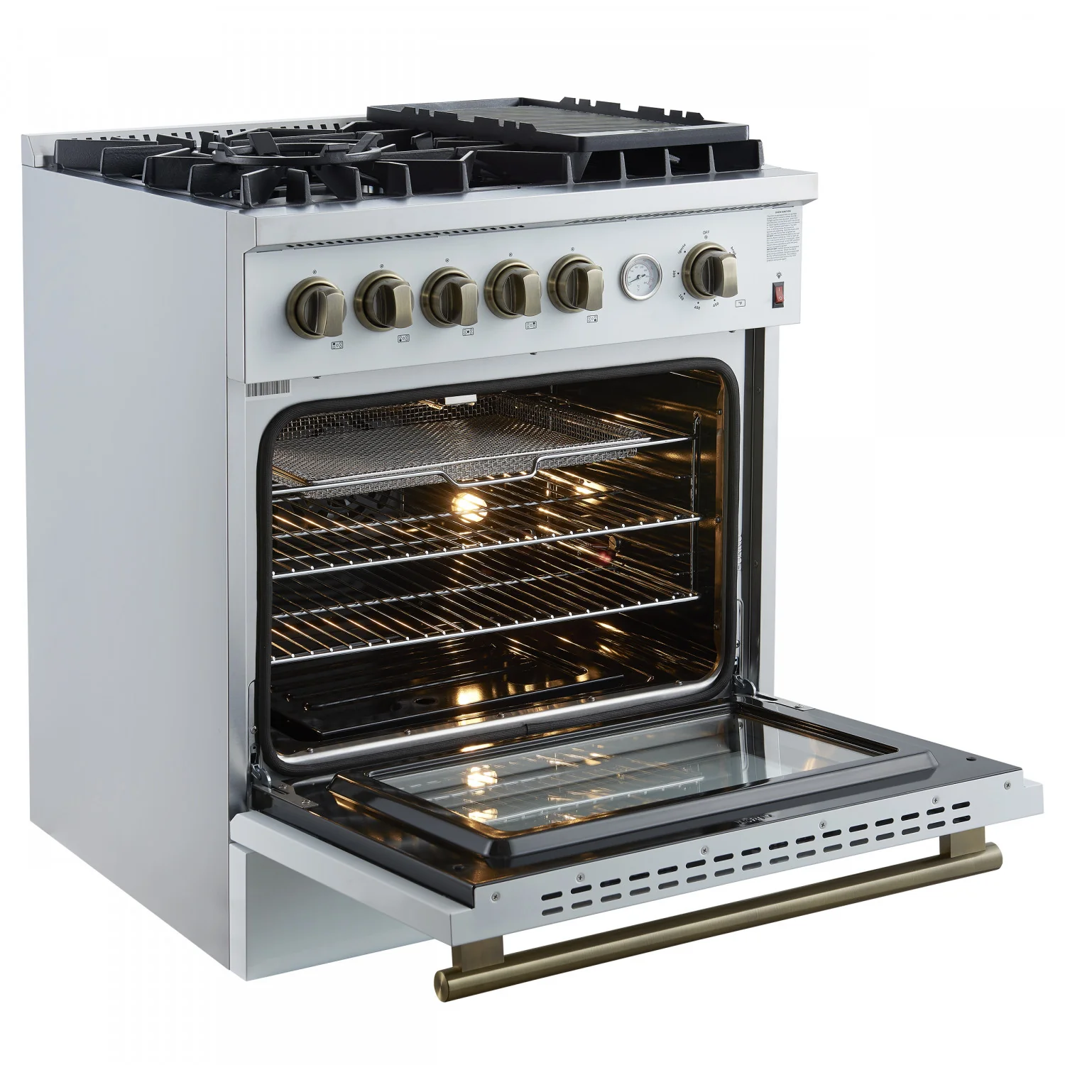 Forno Giovanni 30" White Freestanding Gas Range (4.32 Cu. Ft.) - FFSGS6274-30WHT - Image 8