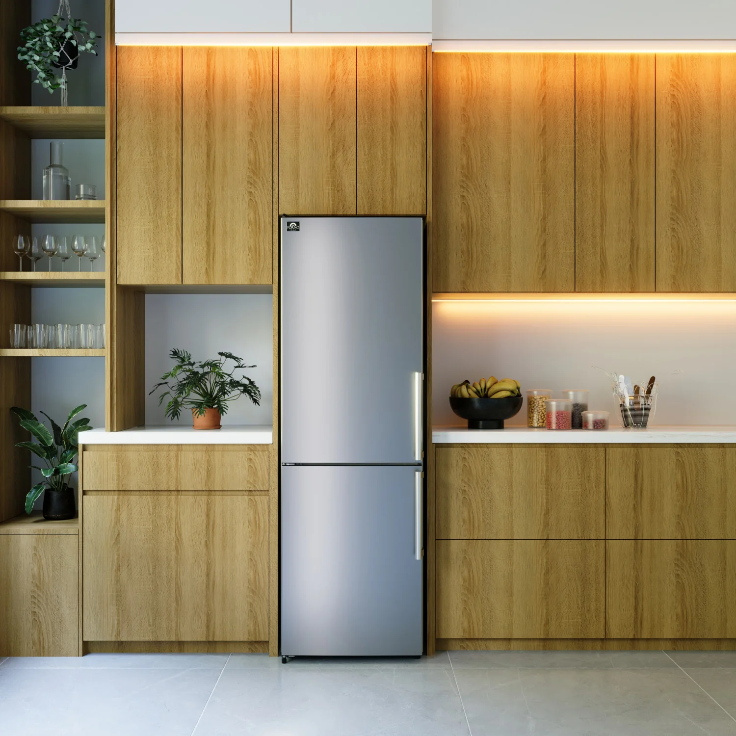 Forno Guardia 23.4" 10.8 Cu.Ft. Stainless Steel Bottom Freezer Refrigerator with Left Swing Door - FFFFD1778-24LS - Image 12