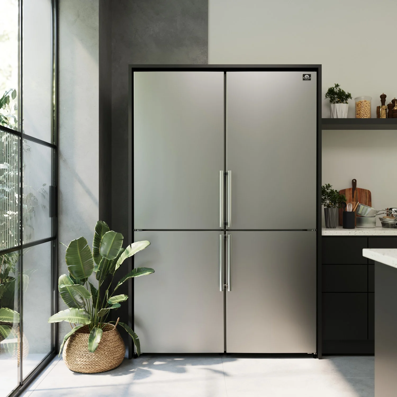 Forno Guardia 46.8" Stainless Steel 4 Door Refrigerator (21.6 Cu. Ft.) - FFFFD1778-48 - Image 15