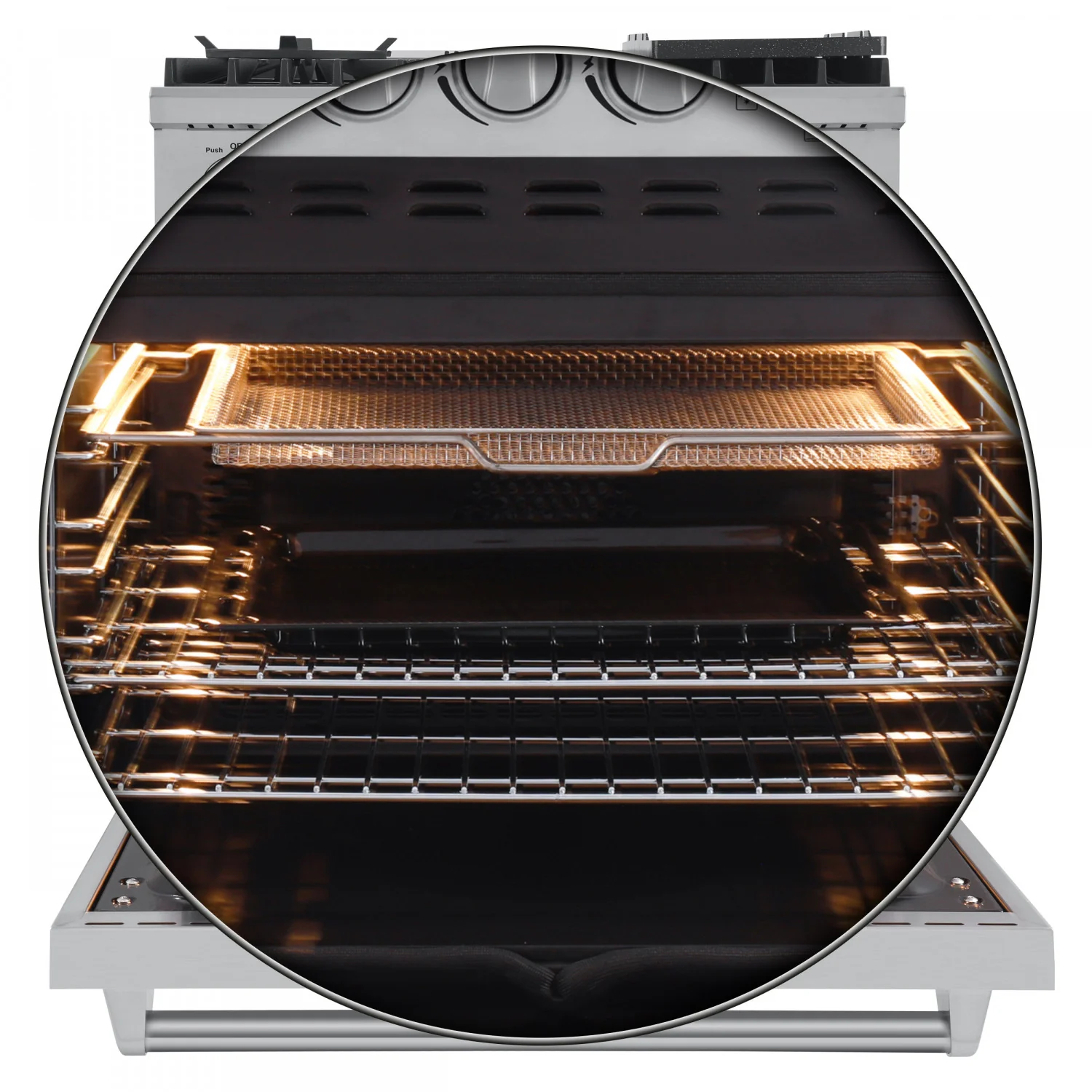 Forno Lazio Stainless Steel Dual Fuel Range with True Convection and Air Fry (4.32 Cu. Ft.) - FFSGS6196-30 - Image 10