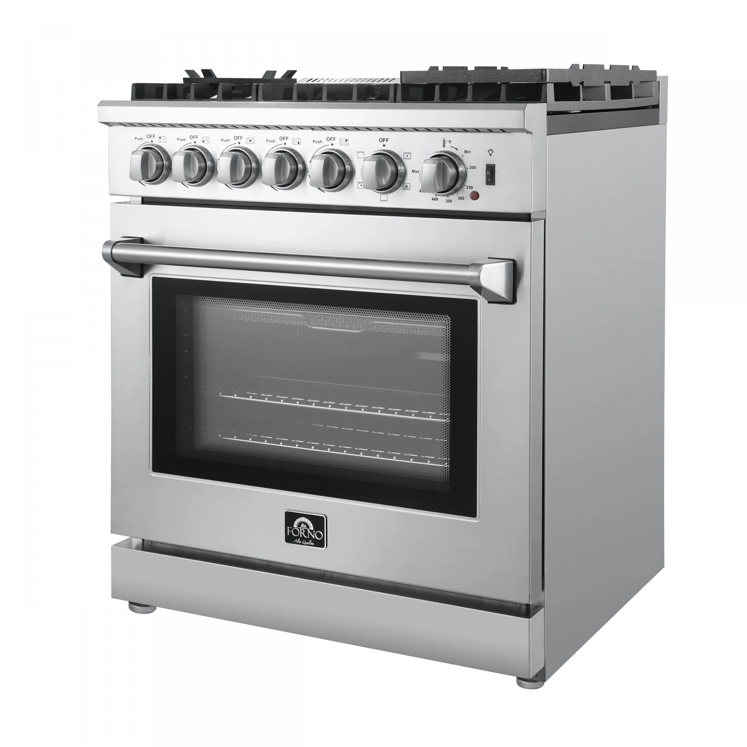 Forno Lazio Stainless Steel Dual Fuel Range with True Convection and Air Fry (4.32 Cu. Ft.) - FFSGS6196-30 - Image 3