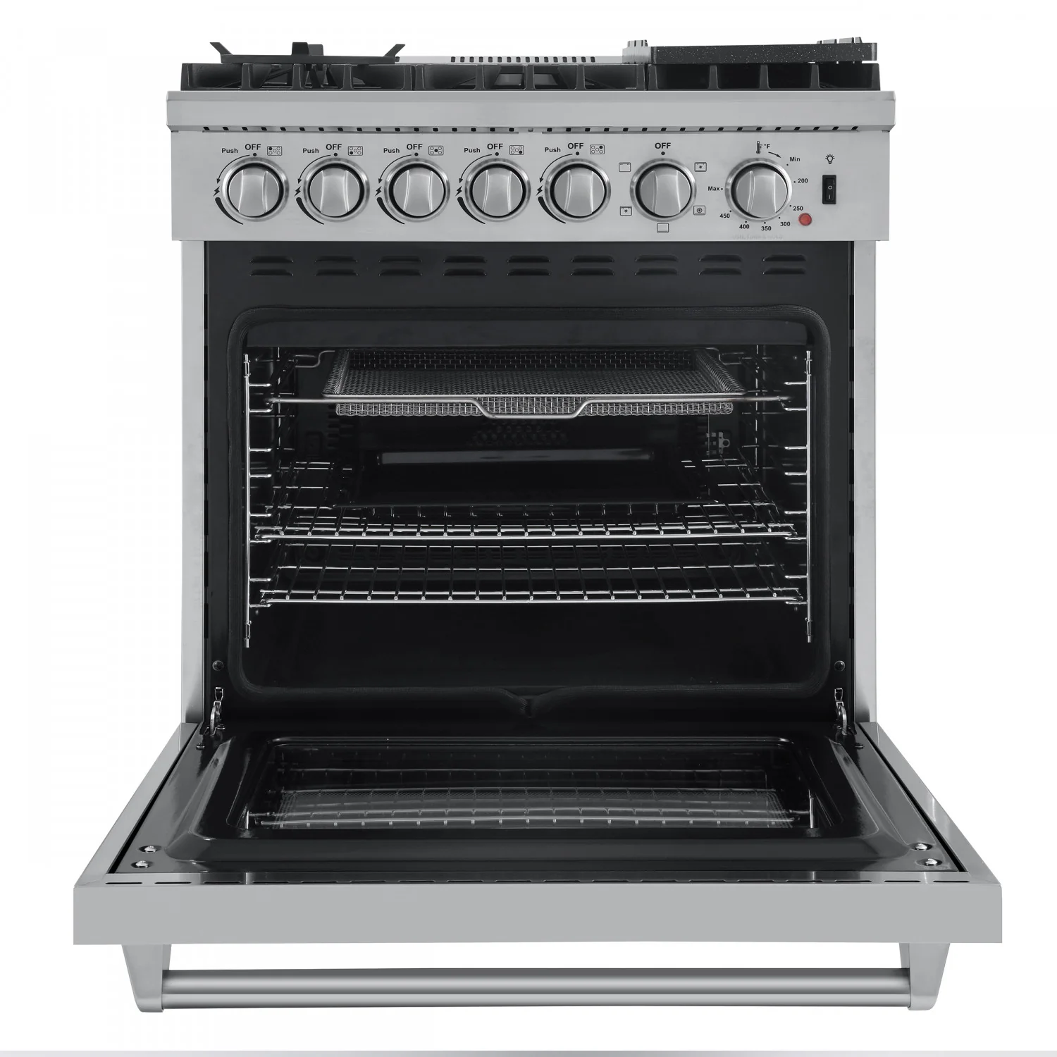 Forno Lazio Stainless Steel Dual Fuel Range with True Convection and Air Fry (4.32 Cu. Ft.) - FFSGS6196-30 - Image 5