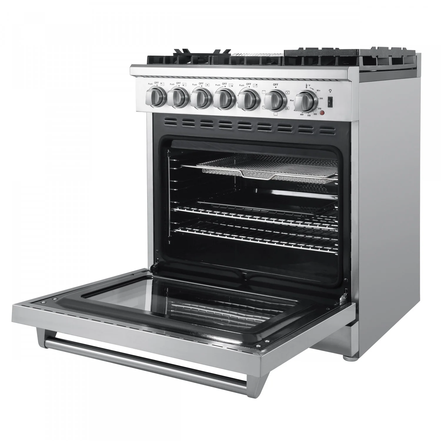 Forno Lazio Stainless Steel Dual Fuel Range with True Convection and Air Fry (4.32 Cu. Ft.) - FFSGS6196-30 - Image 6