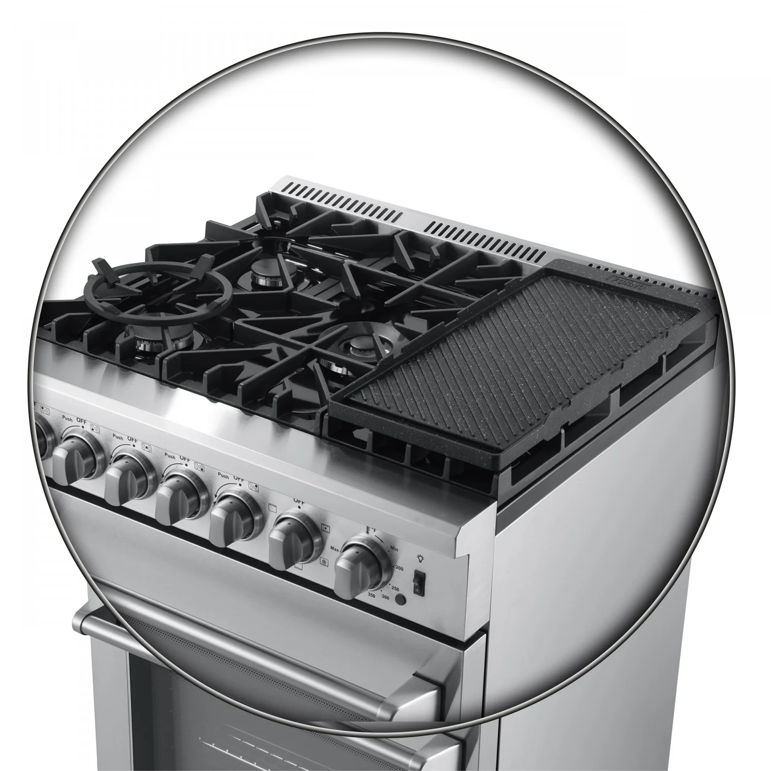 Forno Lazio Stainless Steel Dual Fuel Range with True Convection and Air Fry (4.32 Cu. Ft.) - FFSGS6196-30 - Image 7
