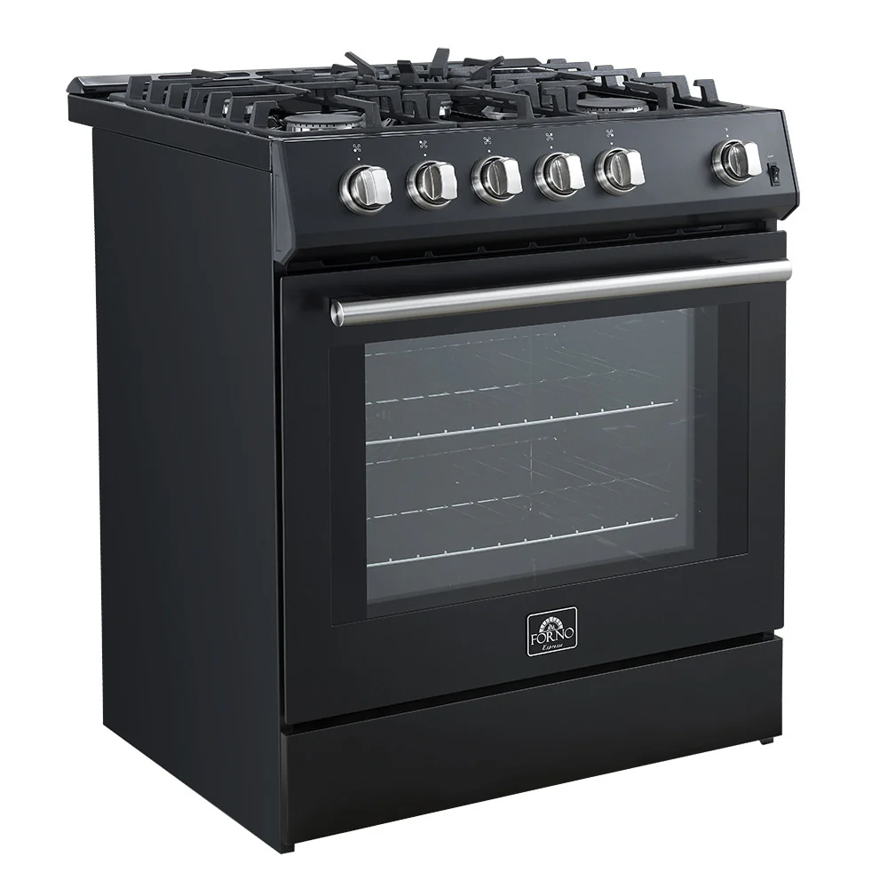 Forno Leonardo 30" Black Freestanding Gas Range (5.0 Cu. Ft.) - FFSGS1116-30BLK - Image 13