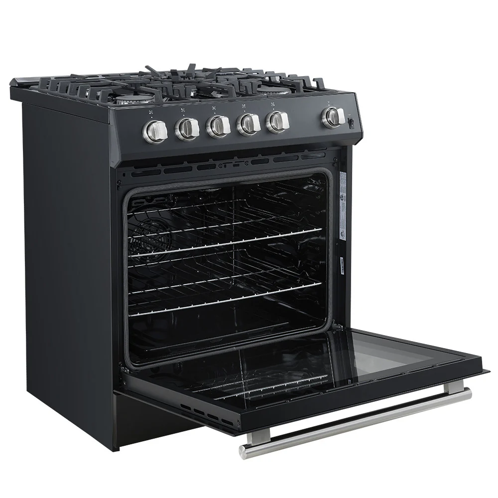 Forno Leonardo 30" Black Freestanding Gas Range (5.0 Cu. Ft.) - FFSGS1116-30BLK - Image 14