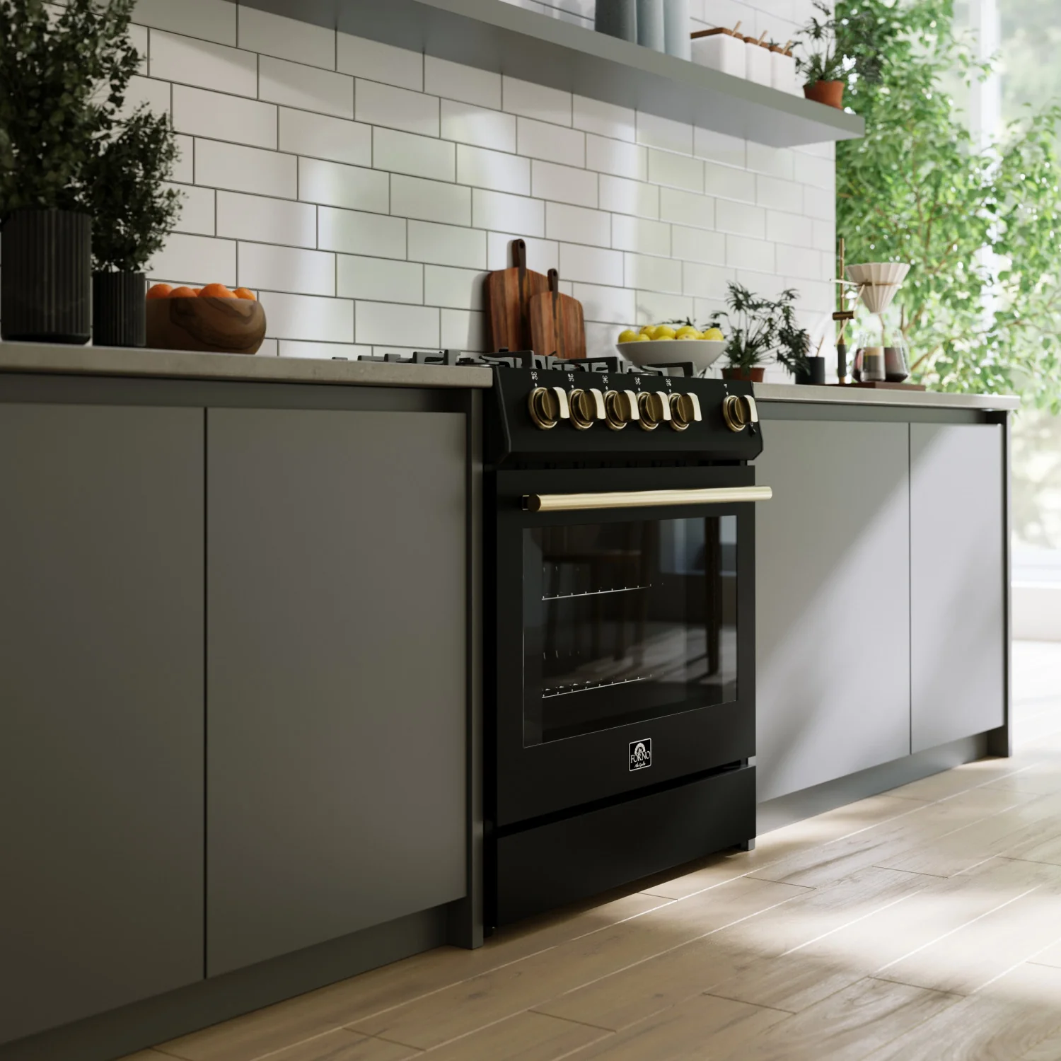 Forno Leonardo 30" Black Freestanding Gas Range (5.0 Cu. Ft.) - FFSGS1116-30BLK - Image 20