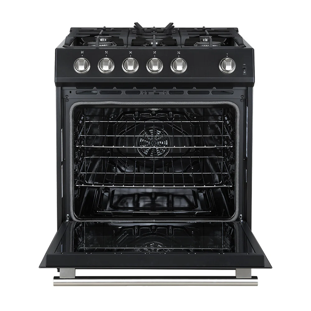 Forno Leonardo 30" Black Freestanding Gas Range (5.0 Cu. Ft.) - FFSGS1116-30BLK - Image 6