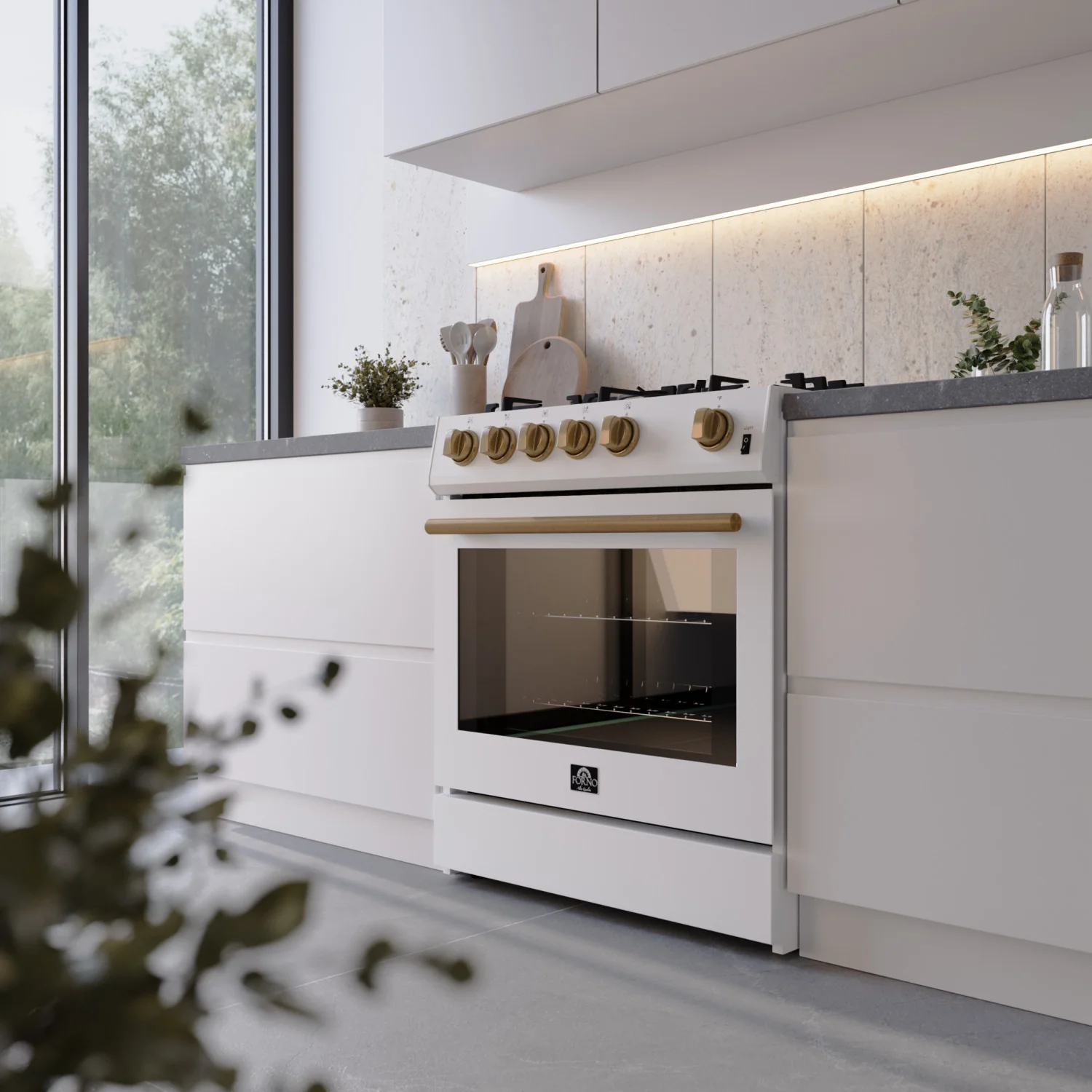 Forno Leonardo 30" White Freestanding Gas Range (5.0 Cu. Ft.) - FFSGS1116-30WHT - Image 18
