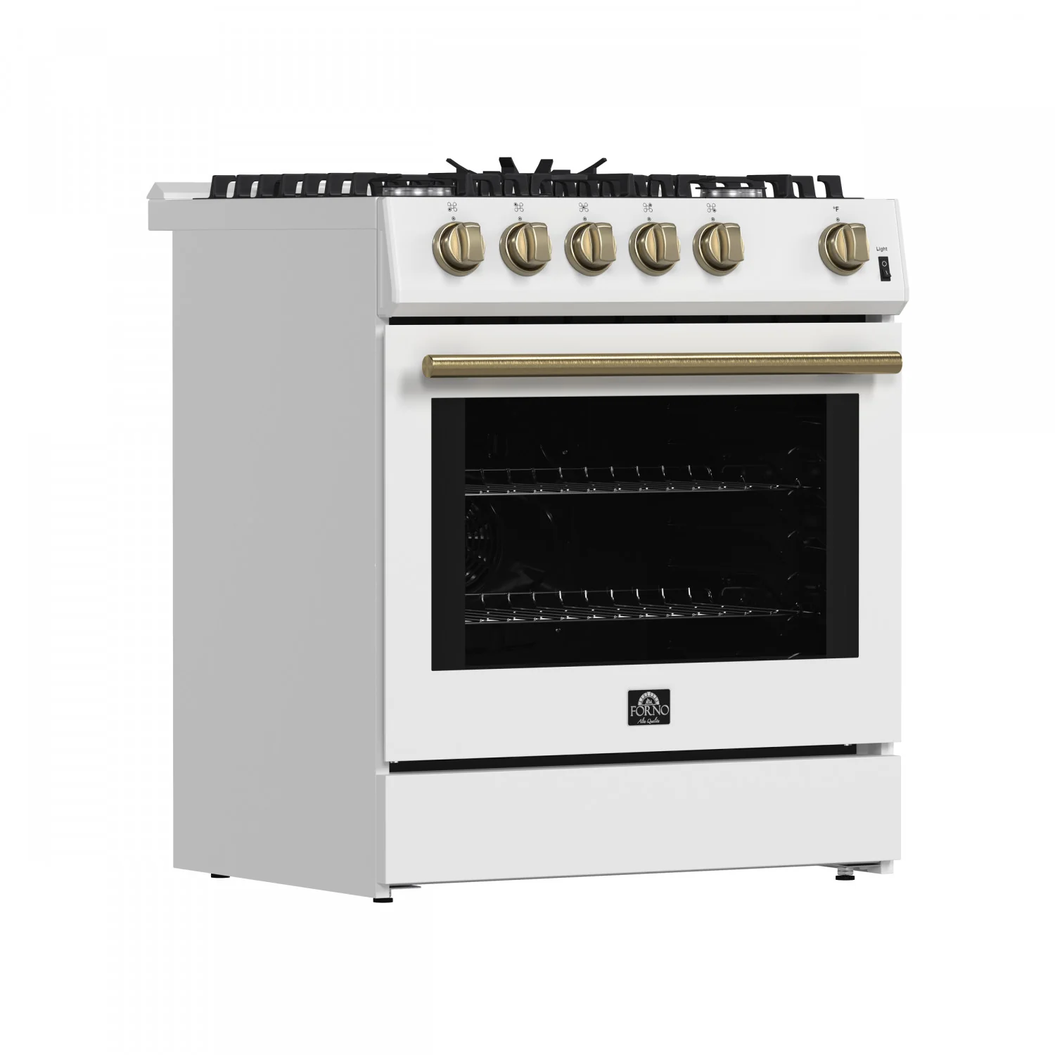Forno Leonardo 30" White Freestanding Gas Range (5.0 Cu. Ft.) - FFSGS1116-30WHT - Image 3