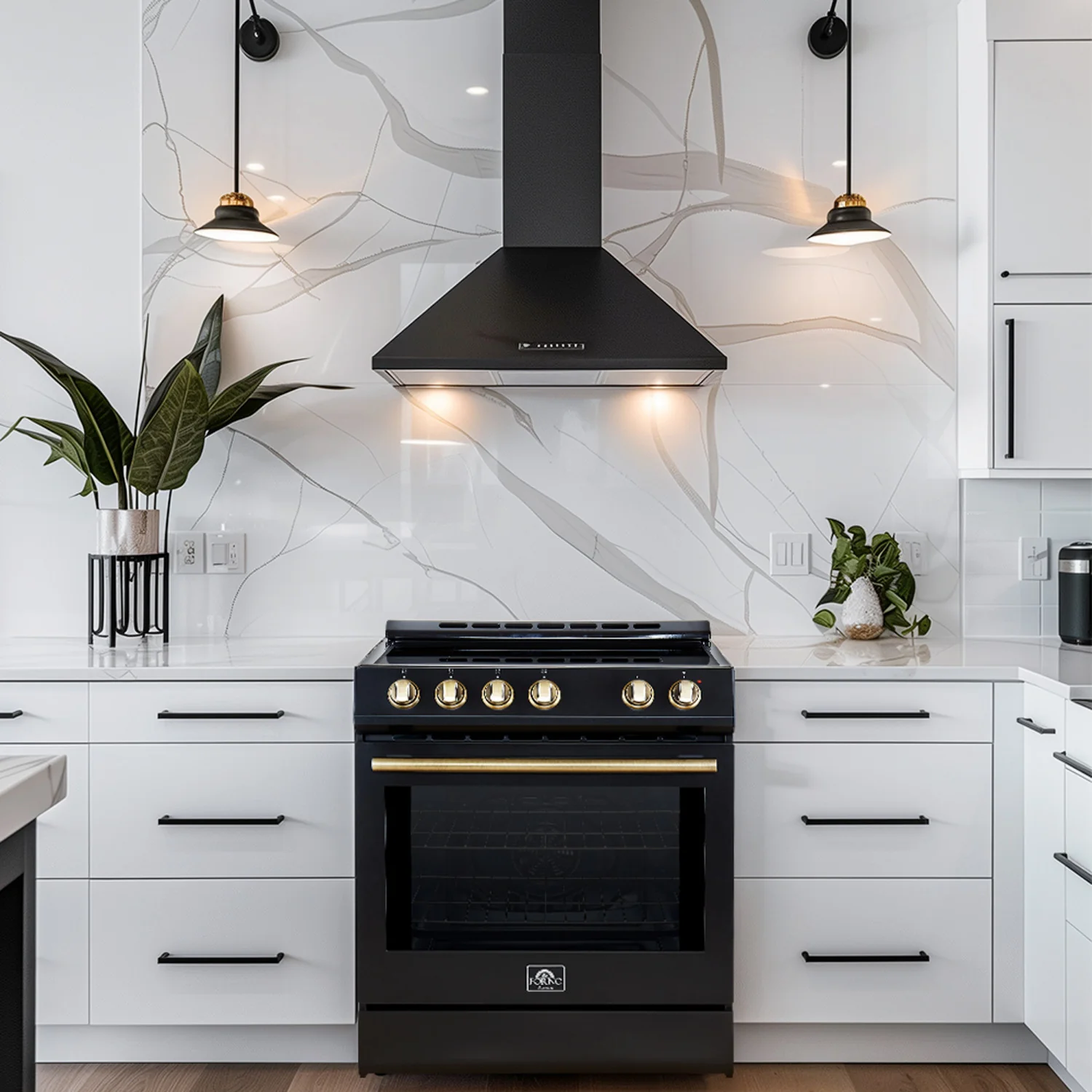 Forno Leonardo Black Slide-in Electric Range (5.0 Cu. Ft.) - FFSEL6022-30BLK - Image 18