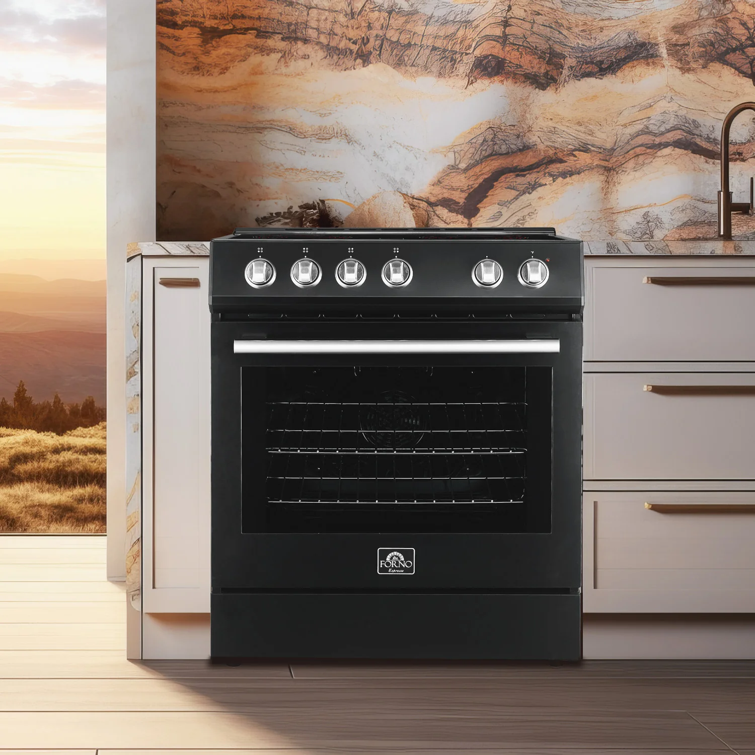Forno Leonardo Black Slide-in Electric Range (5.0 Cu. Ft.) - FFSEL6022-30BLK - Image 19