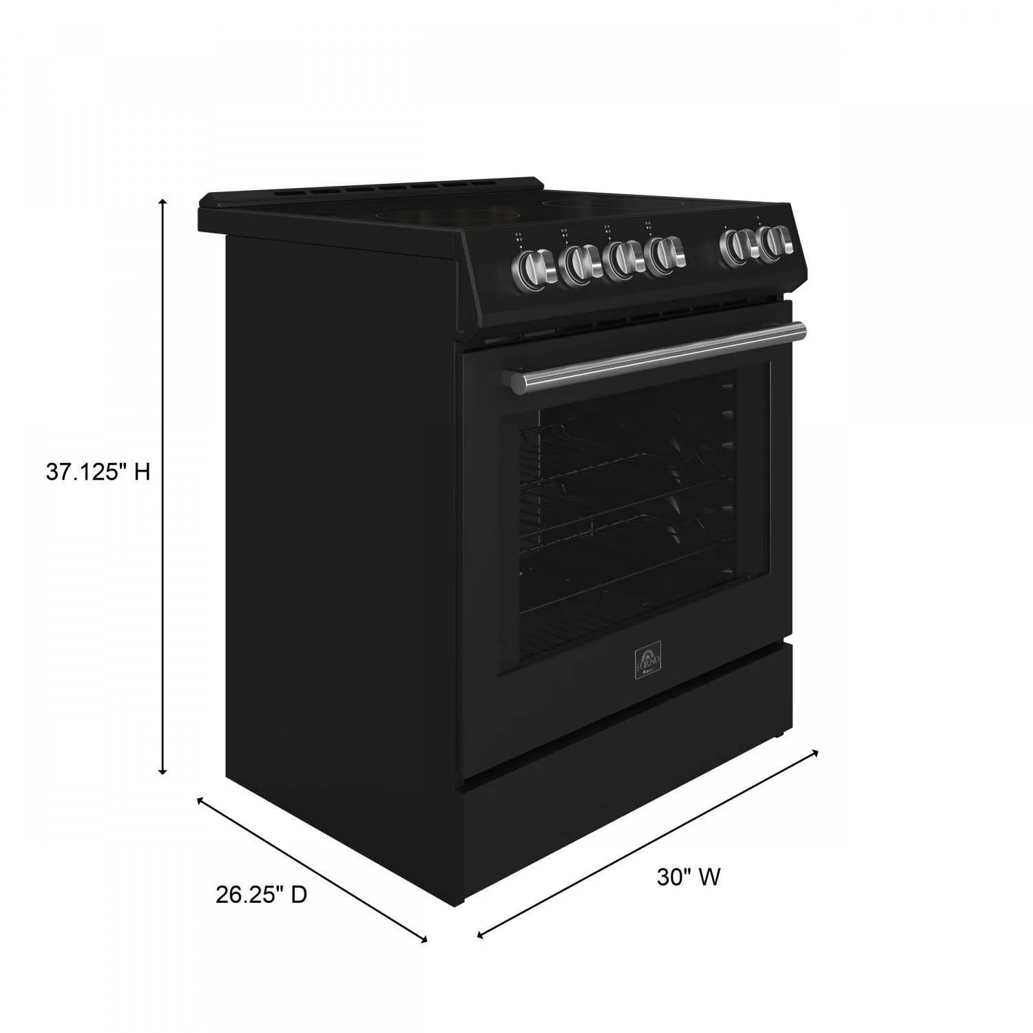 Forno Leonardo Black Slide-in Electric Range (5.0 Cu. Ft.) - FFSEL6022-30BLK - Image 7