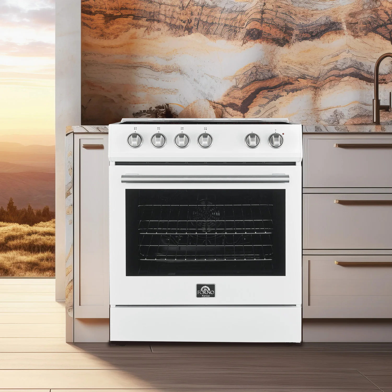 Forno Leonardo White Slide-In Electric Range (5.0 Cu. Ft.) - FFSEL6022-30WHT - Image 17