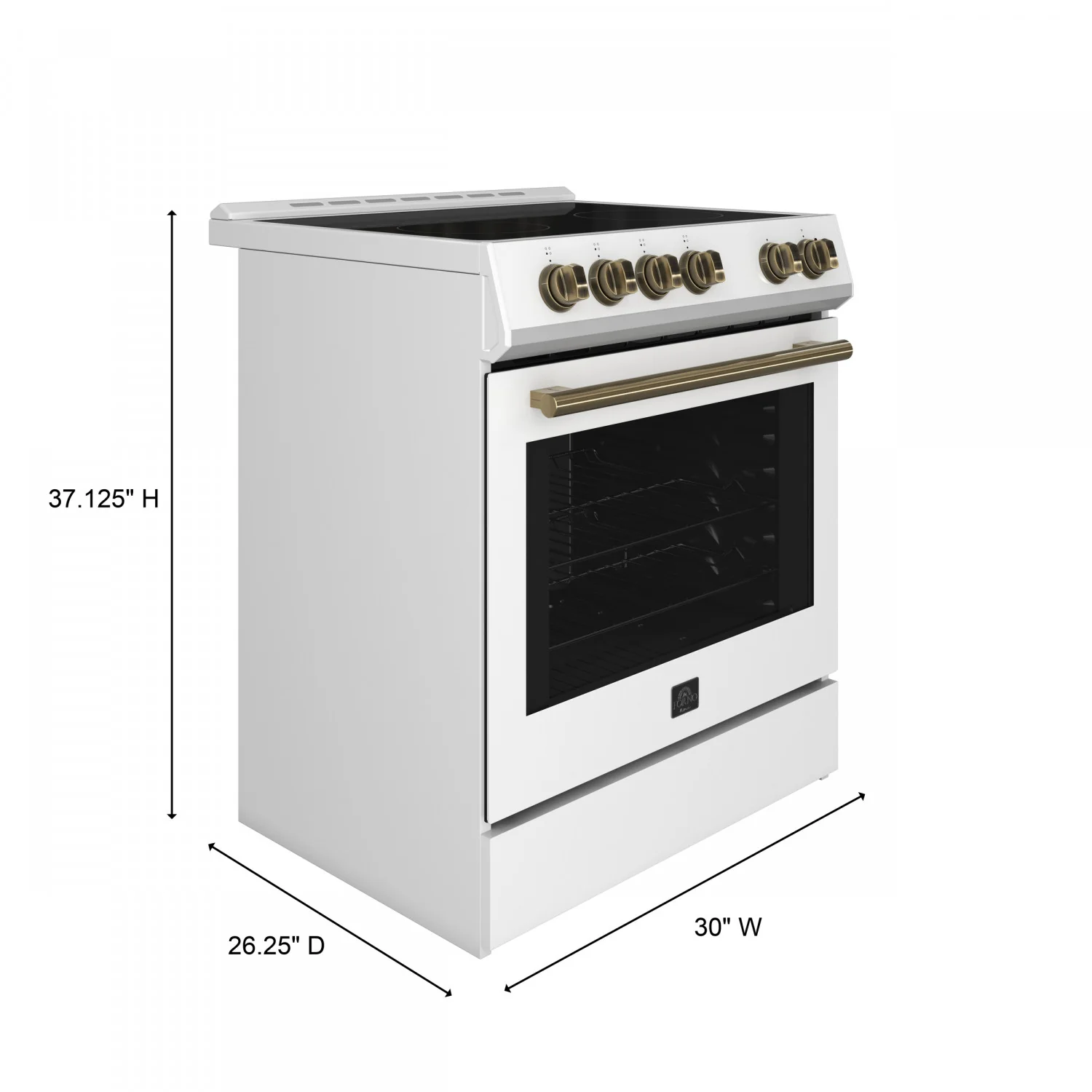 Forno Leonardo White Slide-In Electric Range (5.0 Cu. Ft.) - FFSEL6022-30WHT - Image 20