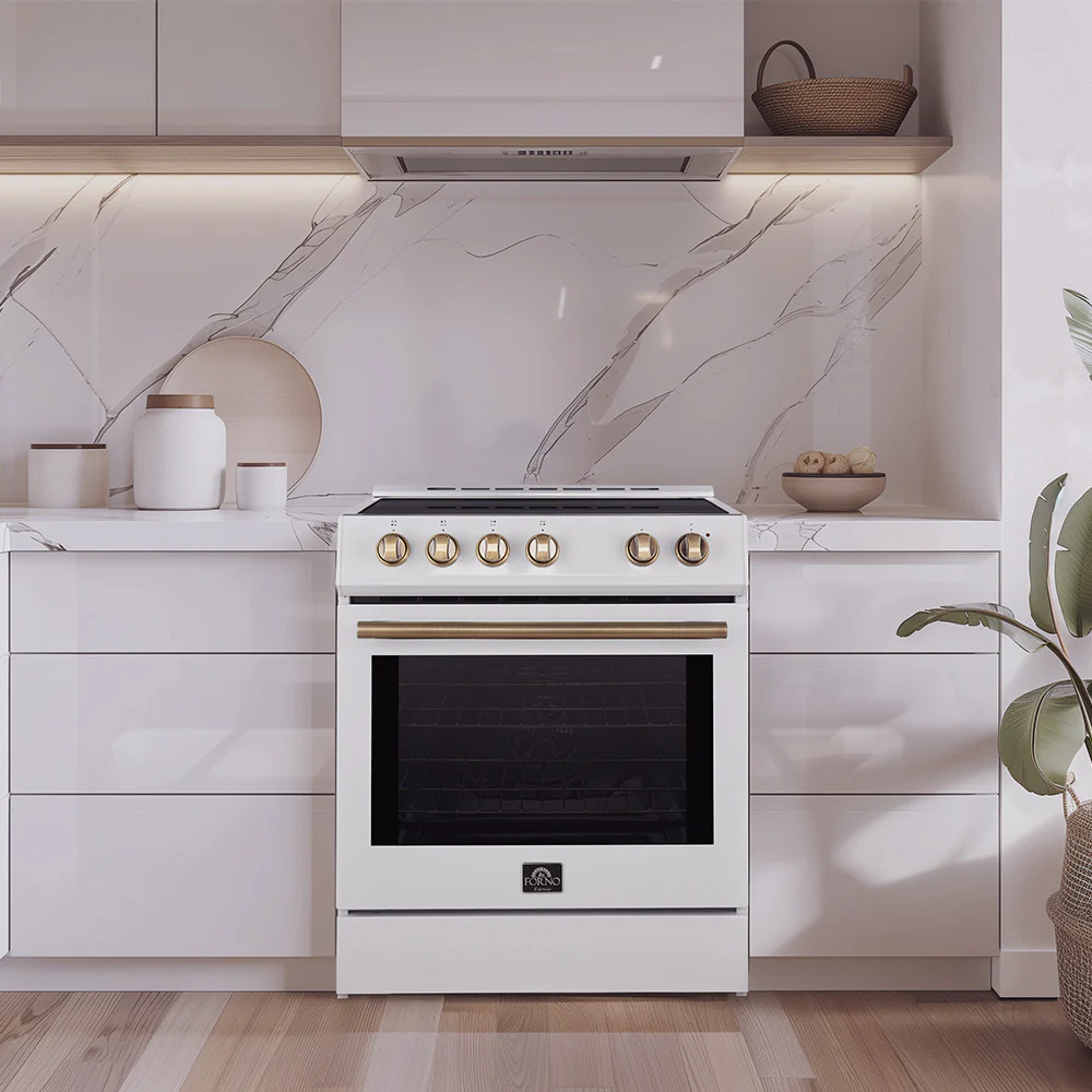 Forno Leonardo White Slide-in Induction Range (5.0 Cu. Ft.) - FFSIN0982-30WHT - Image 16