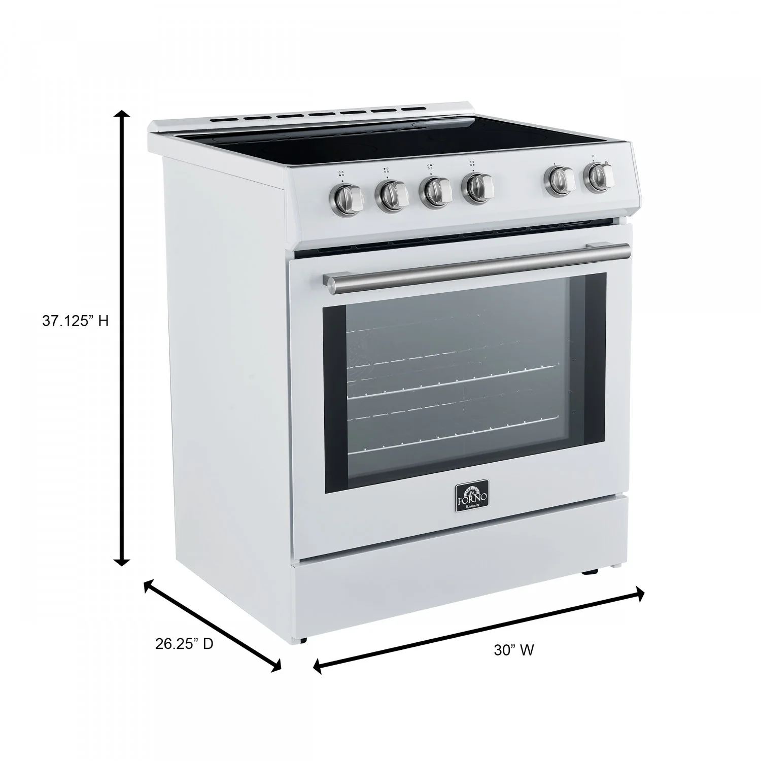 Forno Leonardo White Slide-in Induction Range (5.0 Cu. Ft.) - FFSIN0982-30WHT - Image 5
