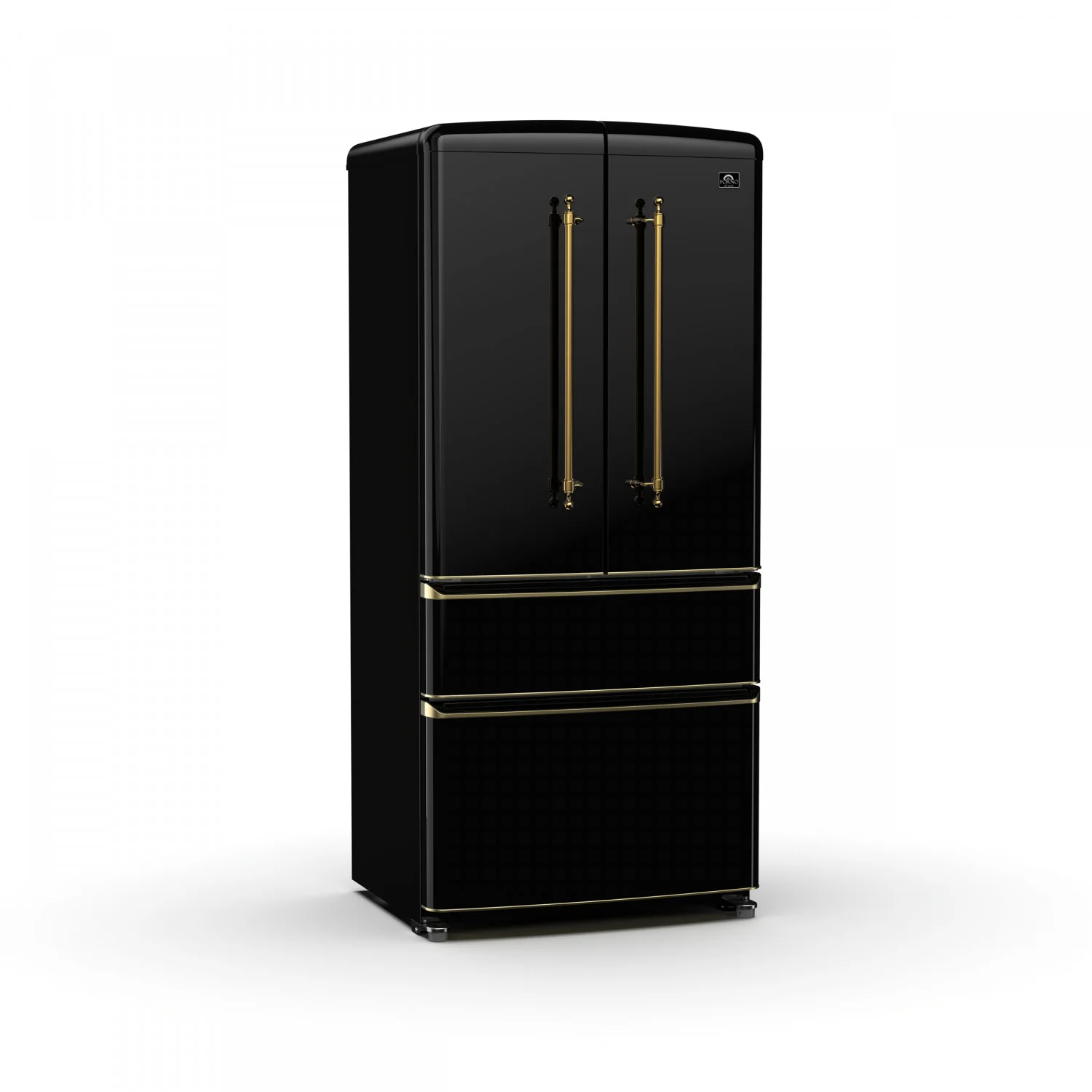 Forno Luigi 33" 18 Cu.Ft. Black French Door Refrigerator - FFFFD1791-33BLK - Image 2
