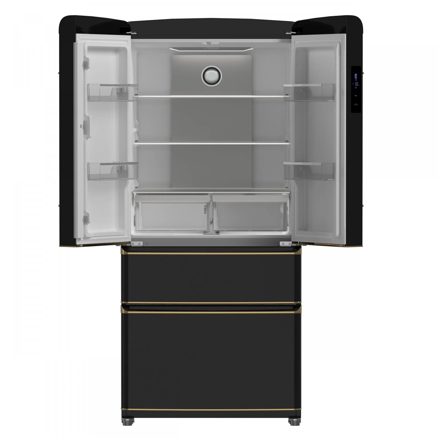Forno Luigi 33" 18 Cu.Ft. Black French Door Refrigerator - FFFFD1791-33BLK - Image 7