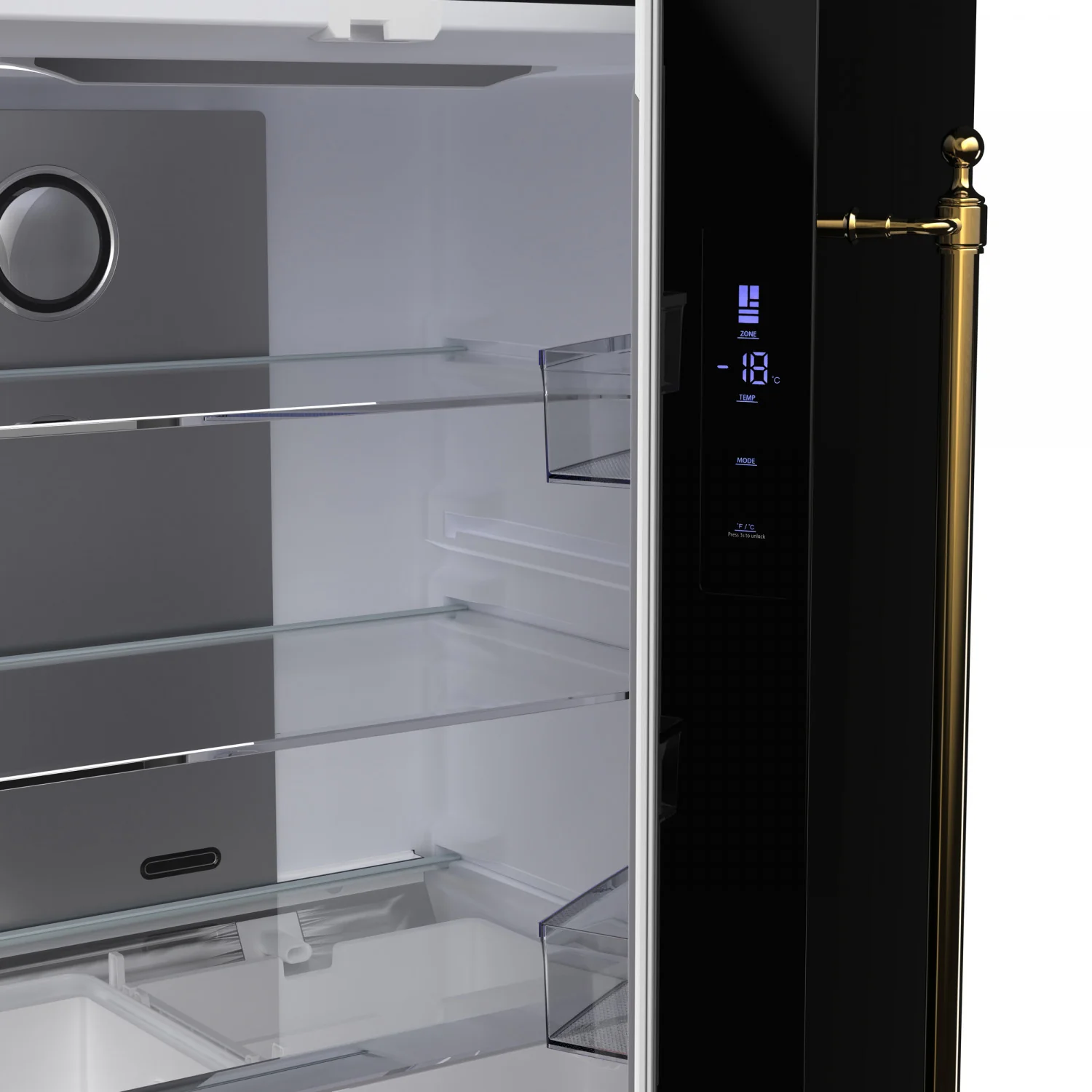 Forno Luigi 33" 18 Cu.Ft. Black French Door Refrigerator - FFFFD1791-33BLK - Image 9