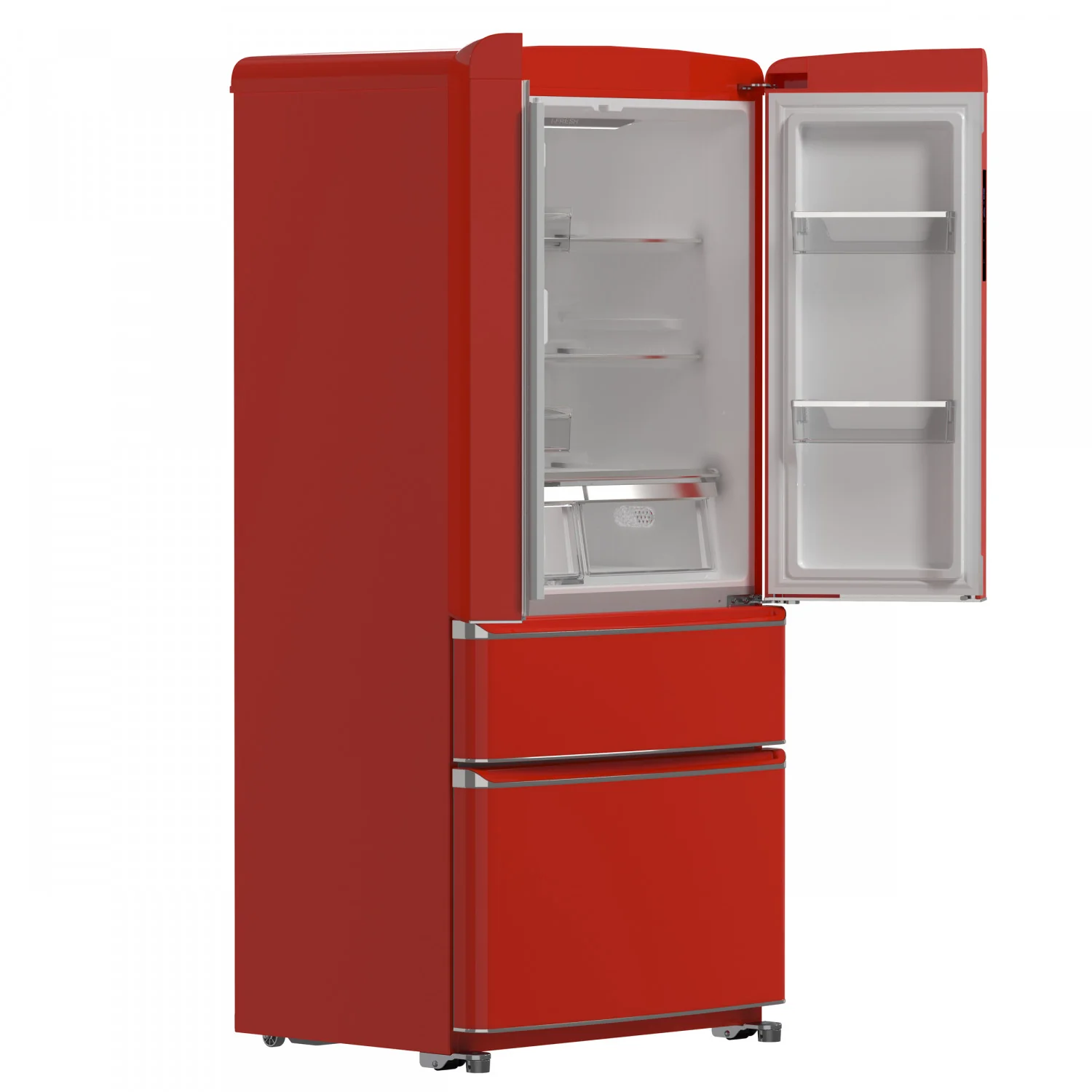 Forno Luigi 33" 18 Cu.Ft. Red French Door Refrigerator - FFFFD1791-33RED - Image 7