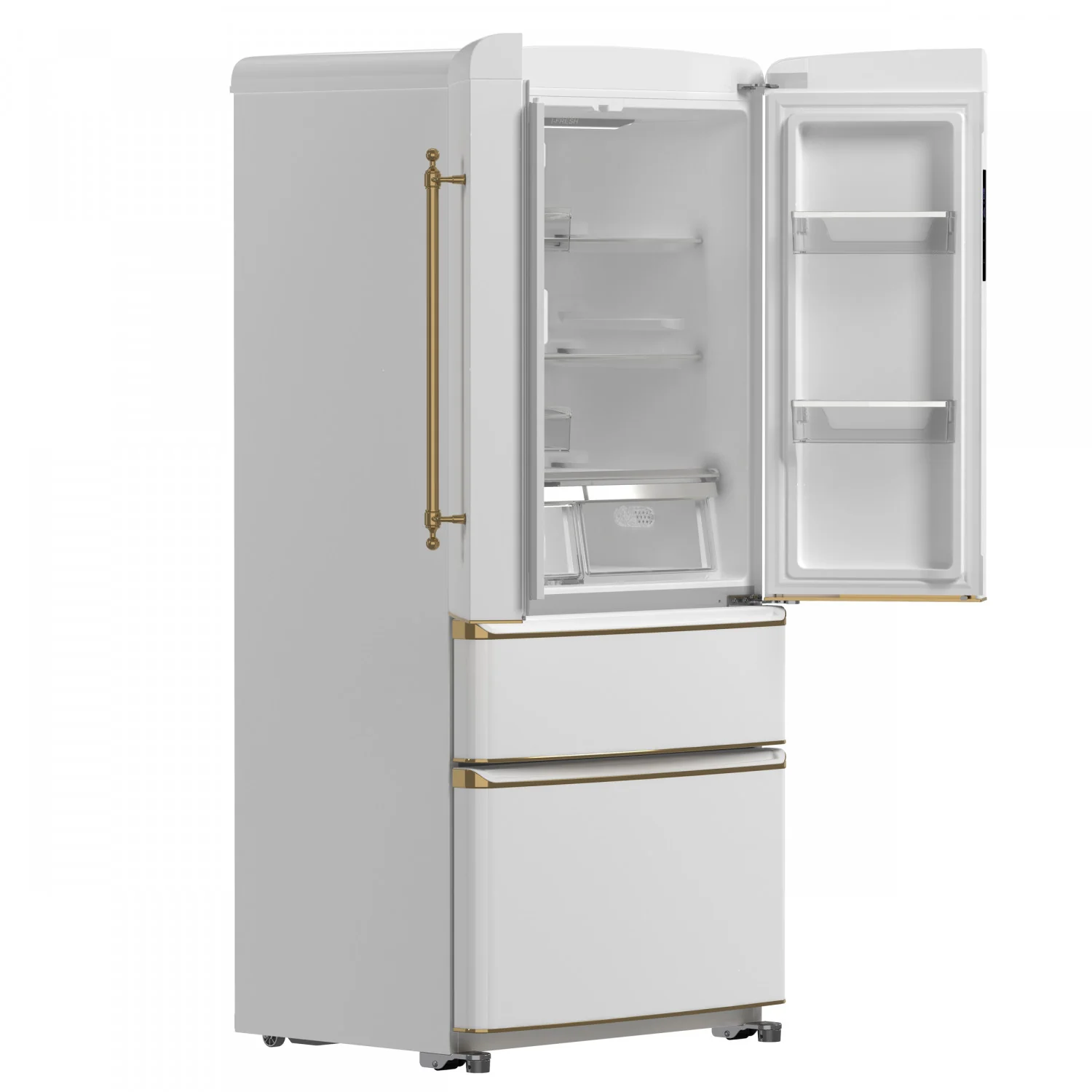 Forno Luigi 33" 18 Cu.Ft. White French Door Refrigerator - FFFFD1791-33WHT - Image 4