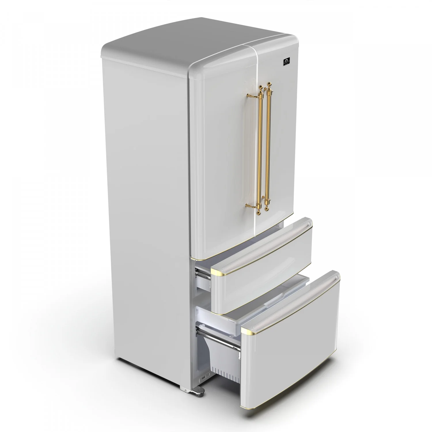 Forno Luigi 33" 18 Cu.Ft. White French Door Refrigerator - FFFFD1791-33WHT - Image 5