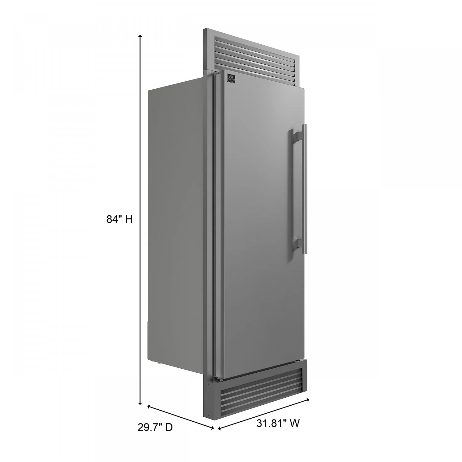 Forno Maderno 28" Stainless Steel Built-in Convertible Refrigerator/Freezer with Left Swing Door (13.6 Cu. Ft.) - FFFFD1722-32LSG - Image 5