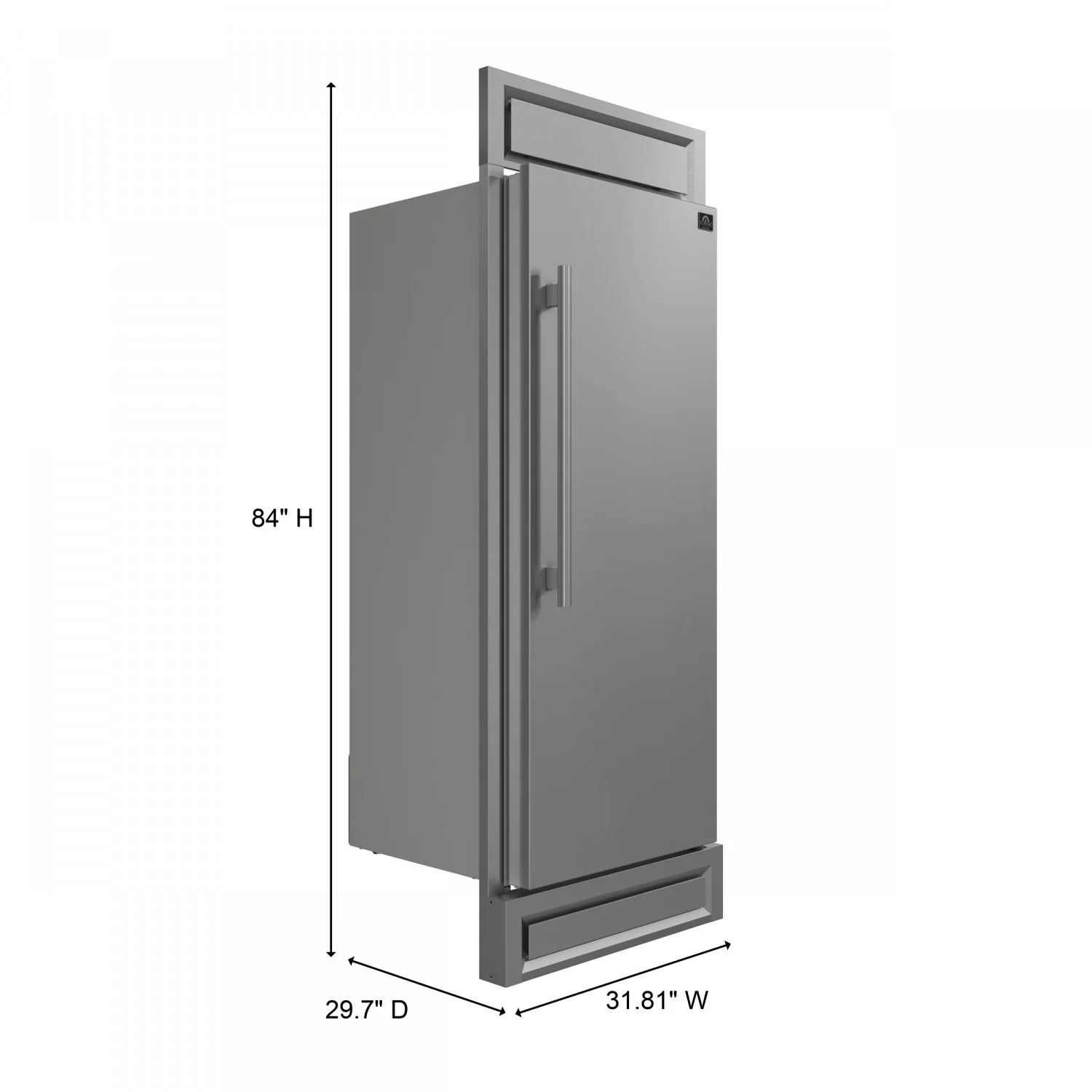 Forno Maderno 28" Stainless Steel Built-In Convertible Refrigerator/Freezer with Right Swing Door (13.6 Cu. Ft.) - FFFFD1722-32RS - Image 2
