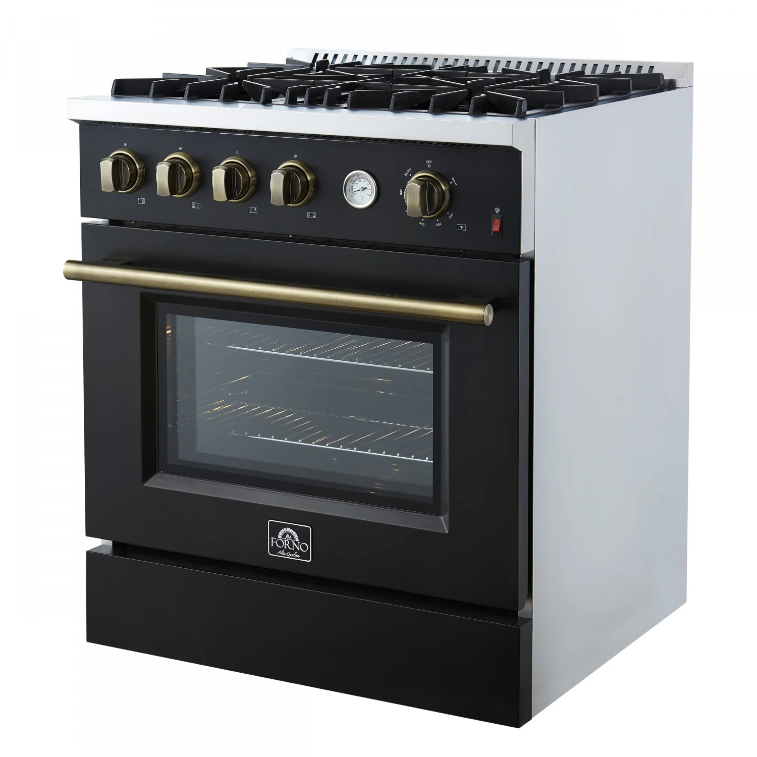 Forno Marco 30" Black Freestanding Gas Range (4.32 Cu. Ft.) - FFSGS6277-30BLK - Image 8