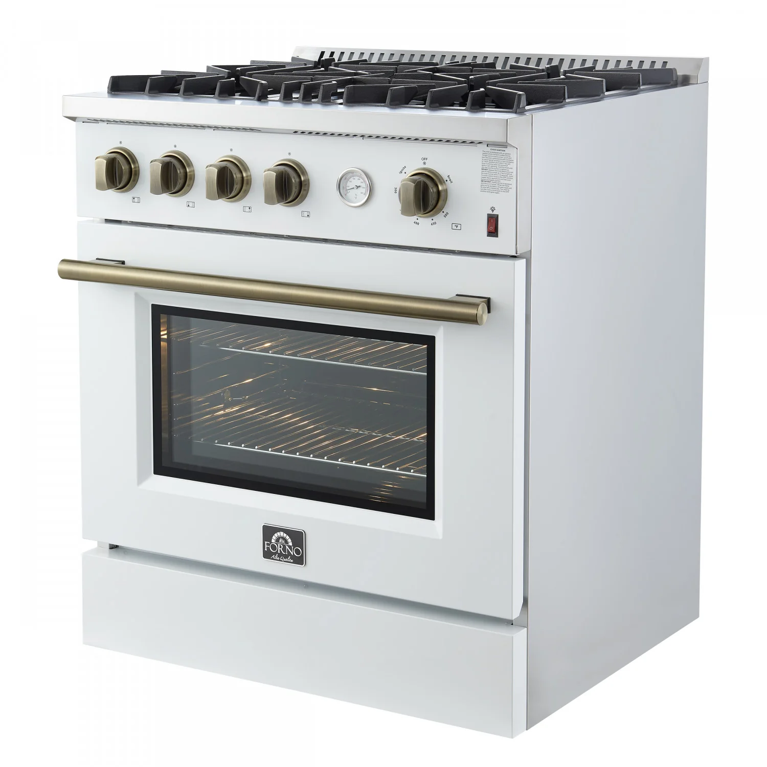 Forno Marco 30" White Freestanding Gas Range (4.32 Cu. Ft.) - FFSGS6277-30WHT - Image 6