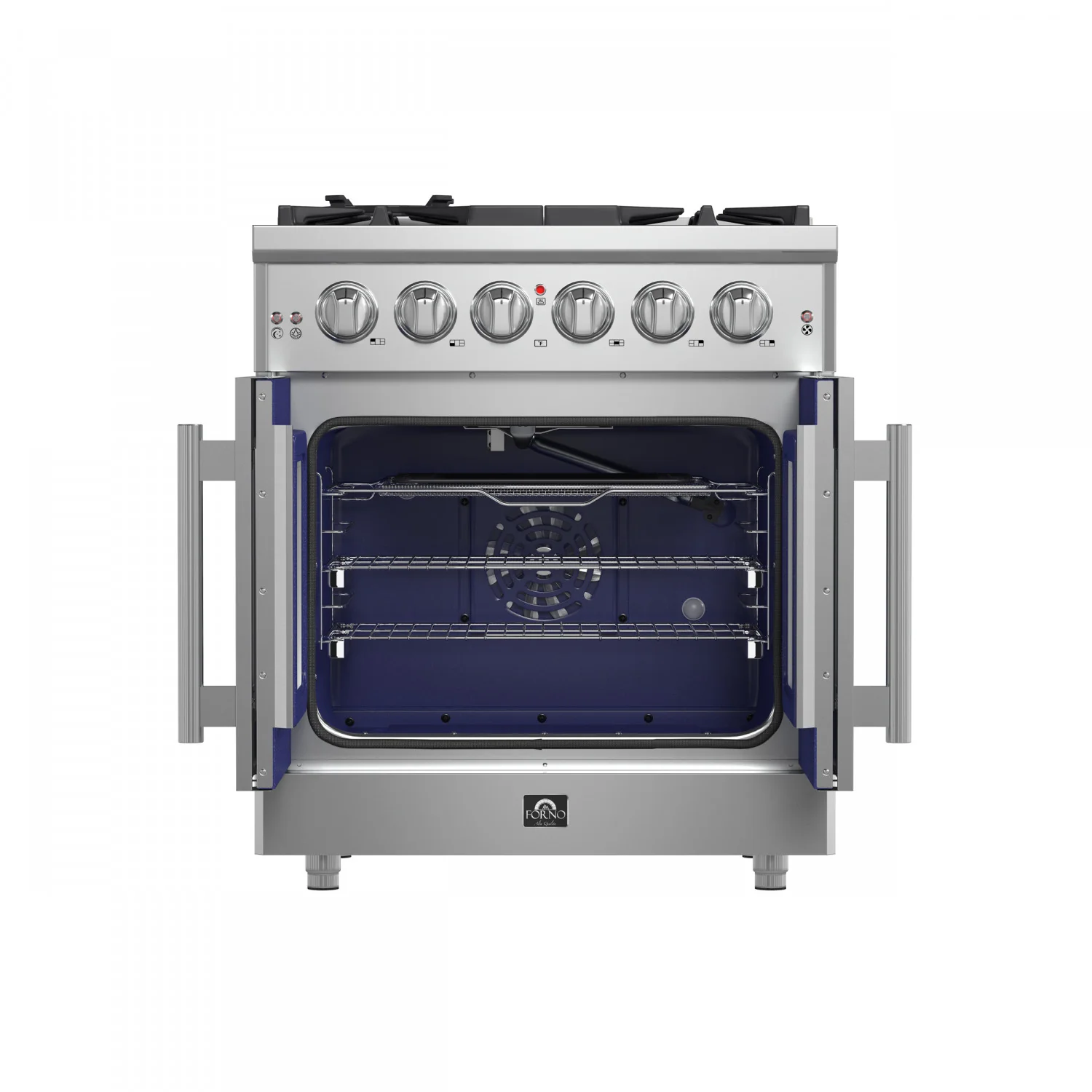 Forno Massimo 30" Stainless Steel French Door Freestanding Gas Range (4.32 Cu. Ft.) - FFSGS6439-30 - Image 2