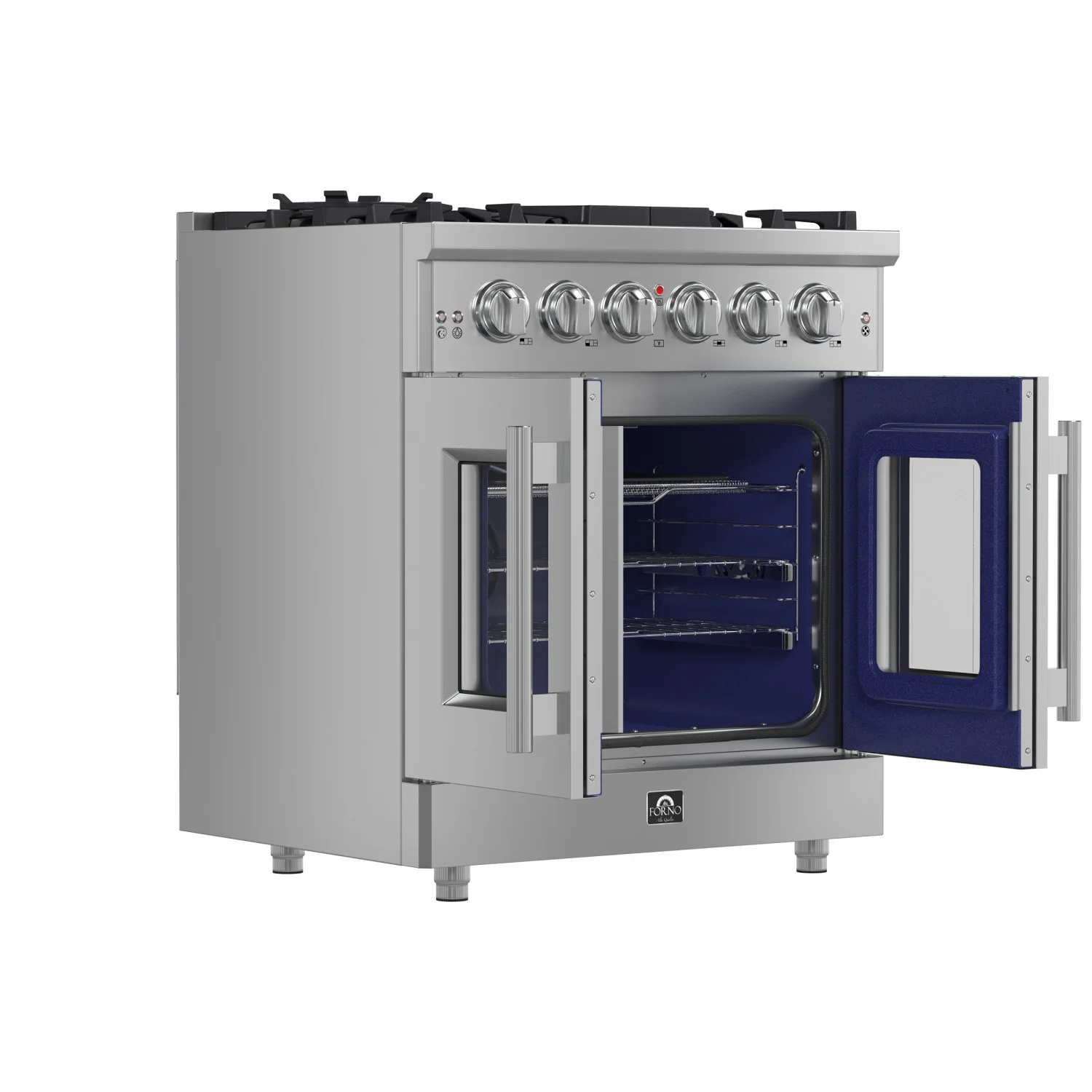 Forno Massimo 30" Stainless Steel French Door Freestanding Gas Range (4.32 Cu. Ft.) - FFSGS6439-30 - Image 4