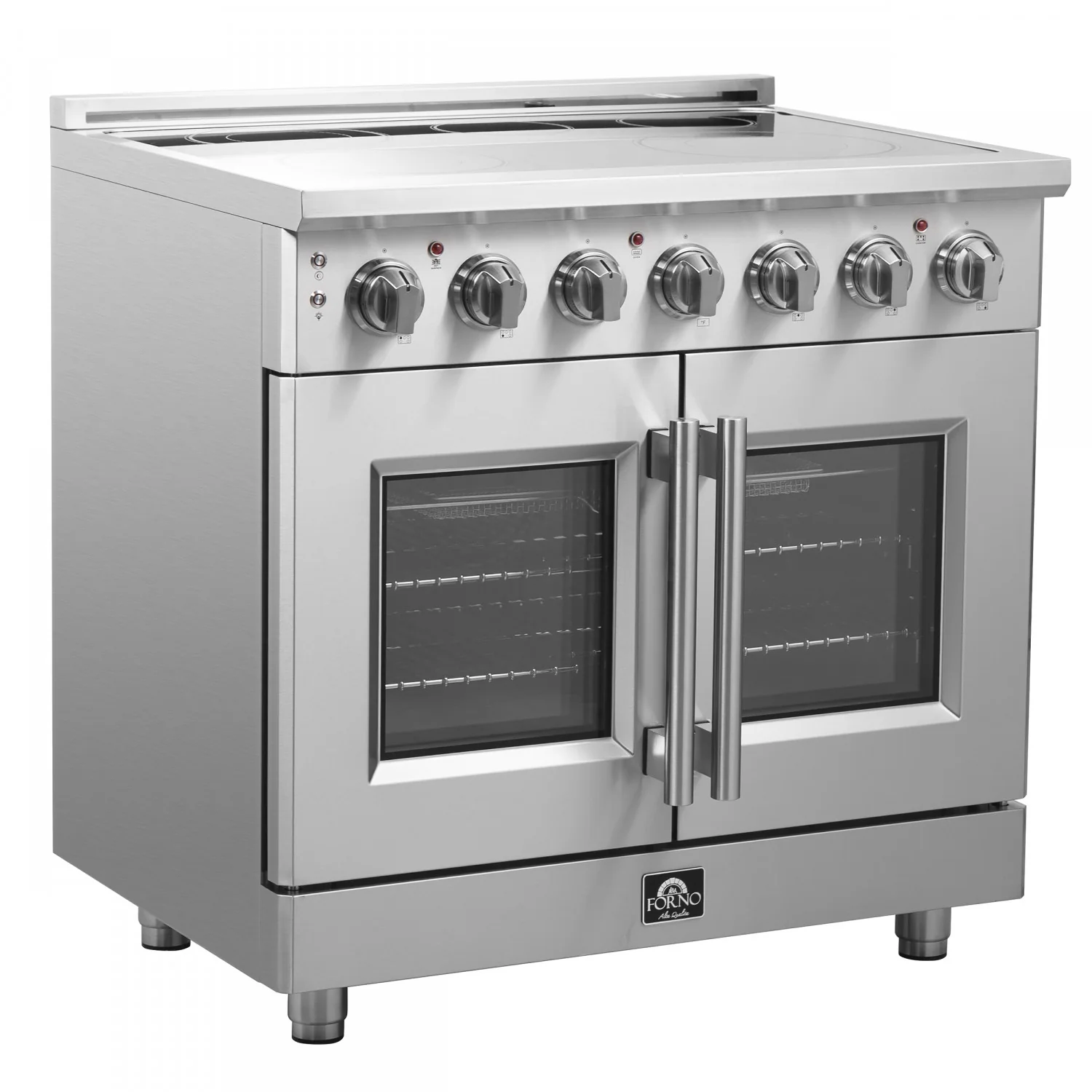 Forno Massimo 36" Stainless Steel French Door Electric Range with True Convection and Air Fry (5.36 Cu. Ft) - FFSEL6955-36 - Image 2