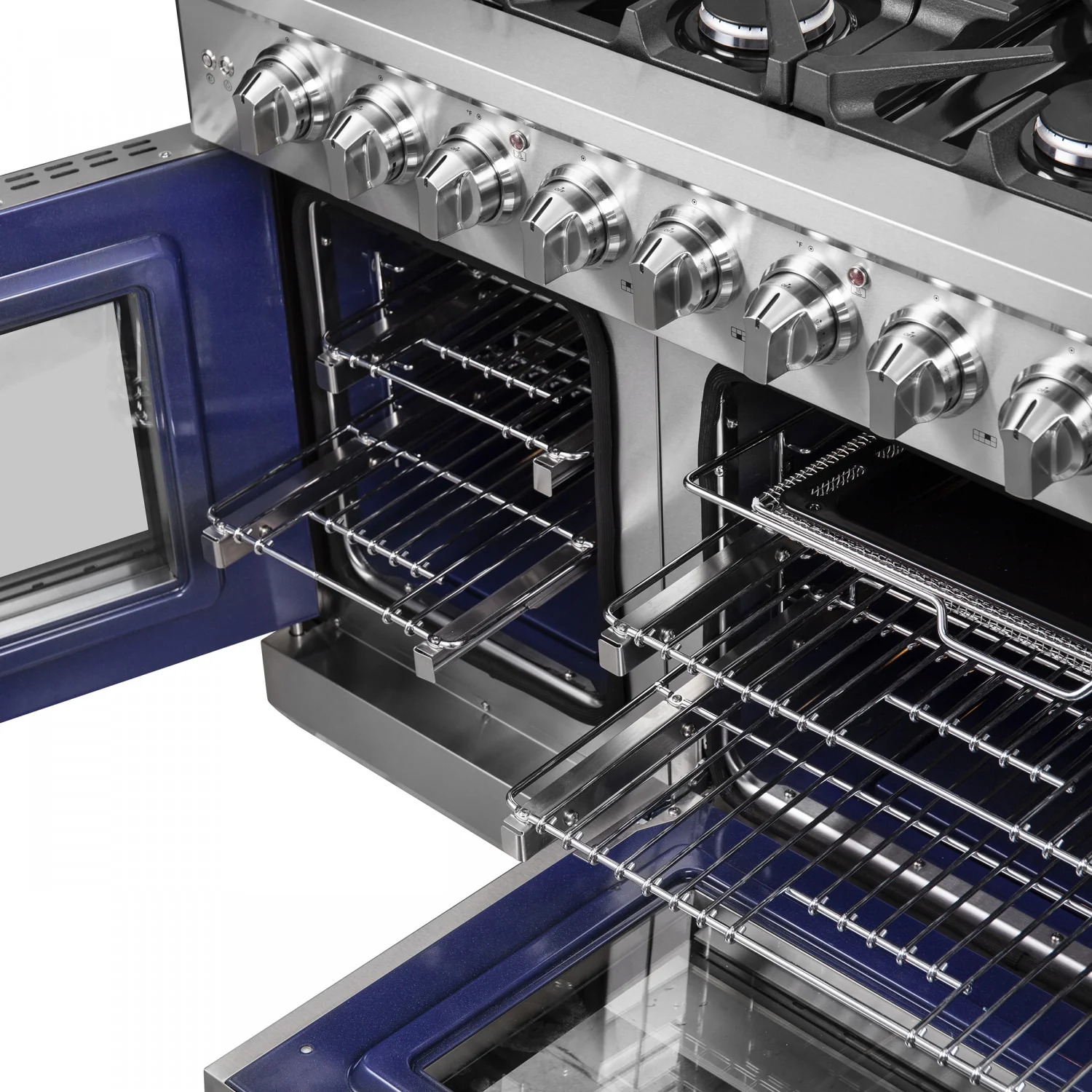Forno Massimo 48" Stainless Steel Freestanding Double Oven Gas Range (6.58 Cu. Ft.) - FFSGS6439-48 - Image 7