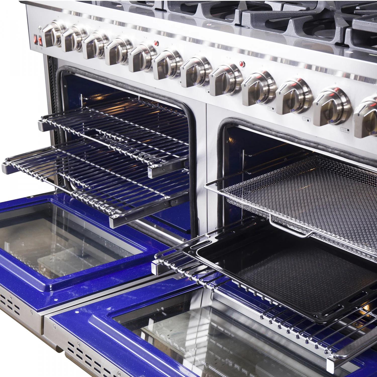 Forno Massimo 60" Stainless Steel Freestanding Double Oven Gas Range with Air Fry (8.64 Cu. Ft.) - FFSGS6239-60 - Image 7