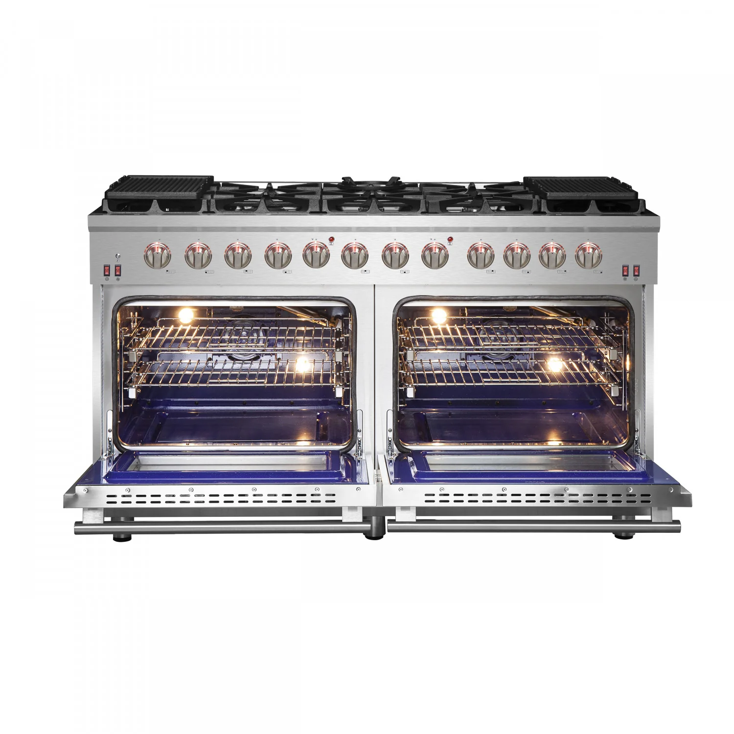 Forno Massimo 60" Stainless Steel Freestanding Double Oven Gas Range with Air Fry (8.64 Cu. Ft.) - FFSGS6239-60 - Image 9