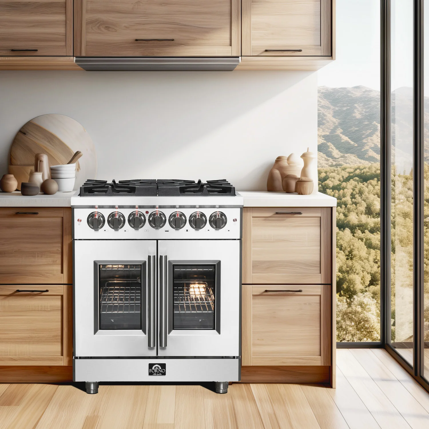 Forno Massimo 30" Stainless Steel French Door Dual Fuel Range with True Convection (4.32 Cu. Ft.) - FFSGS6325-30 - Image 10