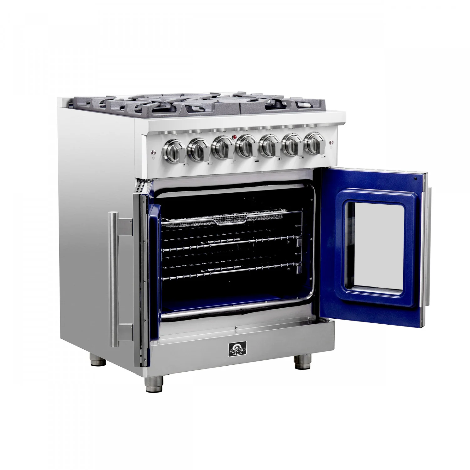 Forno Massimo 30" Stainless Steel French Door Dual Fuel Range with True Convection (4.32 Cu. Ft.) - FFSGS6325-30 - Image 6