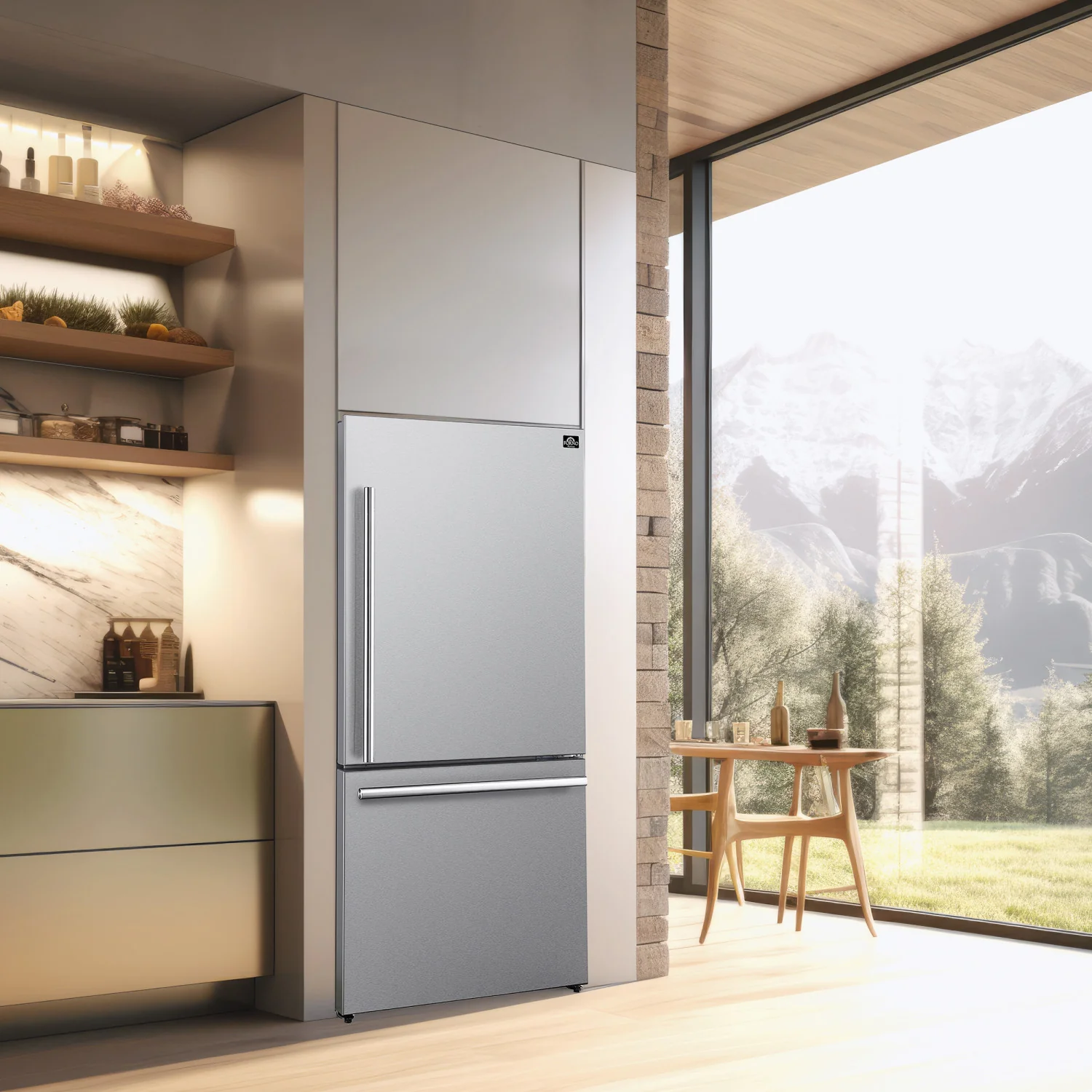 Forno Milano 31" 17.2 Cu.Ft. Stainless Steel Bottom Freezer Refrigerator with Right Swing Door - FFFFD1785-31S - Image 4