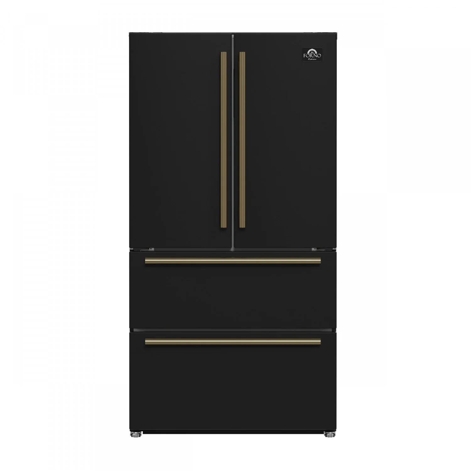 Forno Moena 36" 19.2 Cu.Ft. Black Counter-Depth French Door Refrigerator with Ice Maker - FFRBI1820-36BLK - Image 2