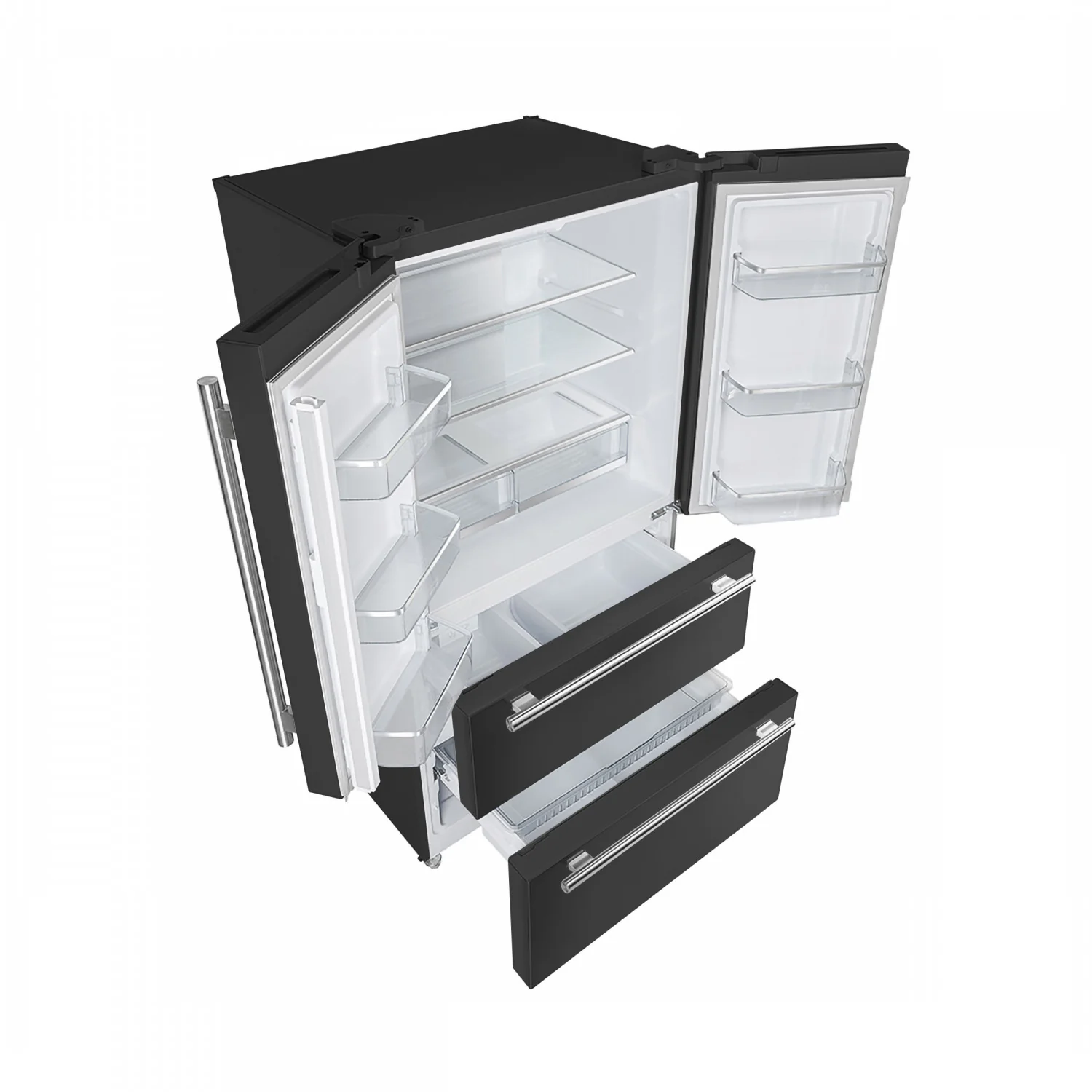 Forno Moena 36" 19.2 Cu.Ft. Black Counter-Depth French Door Refrigerator with Ice Maker - FFRBI1820-36BLK - Image 8