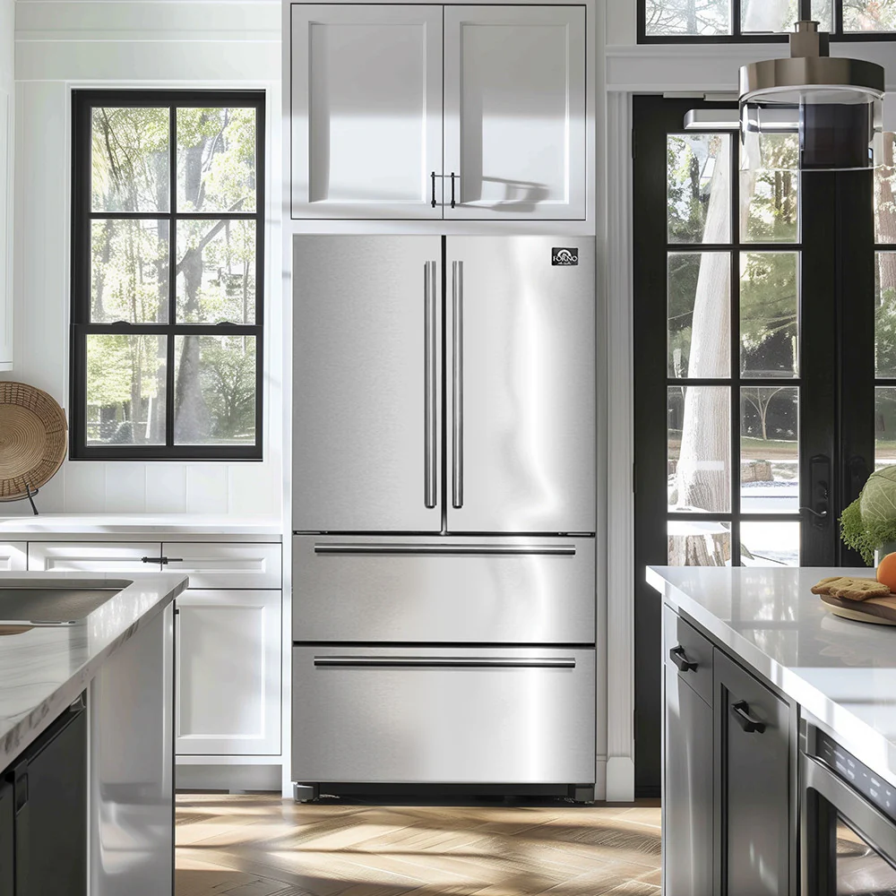 Forno Moena 36" 19.2 Cu.Ft. Stainless Steel Counter-Depth French Door Refrigerator with Ice Maker - FFRBI1820-36SB - Image 20