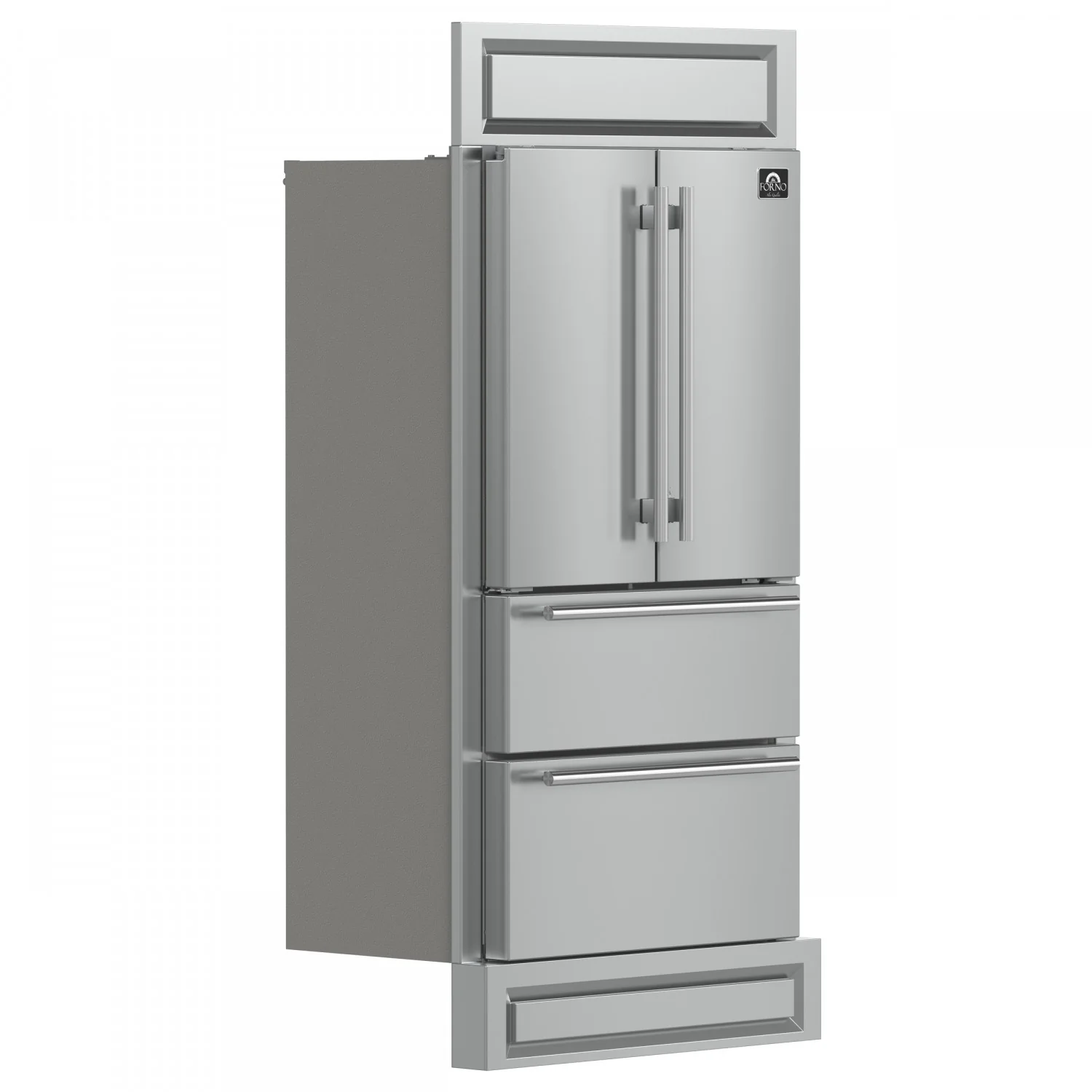 Forno Moena 40" 19.2 Cu.Ft. Stainless Steel Built-In French Door Refrigerator with Ice Maker - FFRBI1820-40MG - Image 2