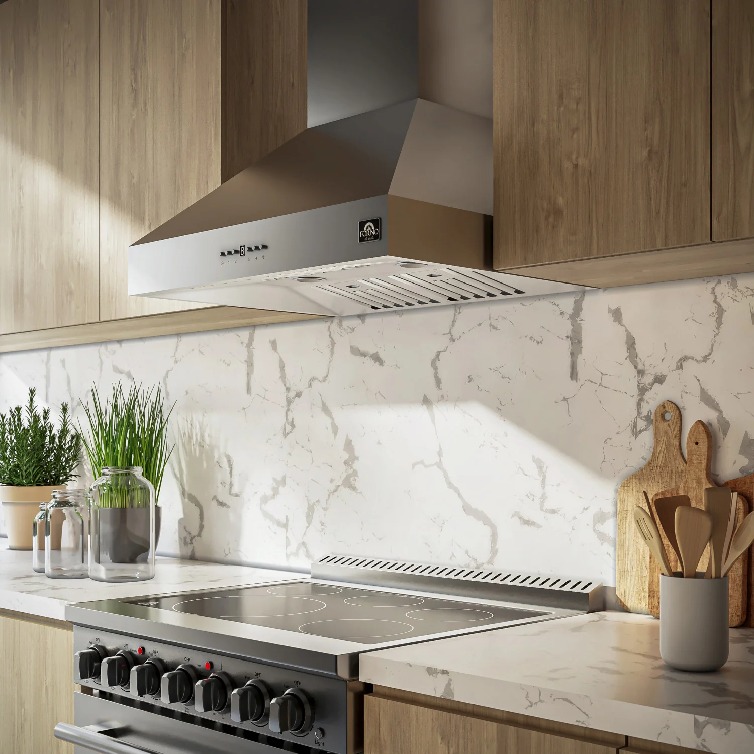 Forno Orvieto Stainless Steel 30" 600 CFM Wall Mounted Range Hood - FRHWM5094-30 - Image 9