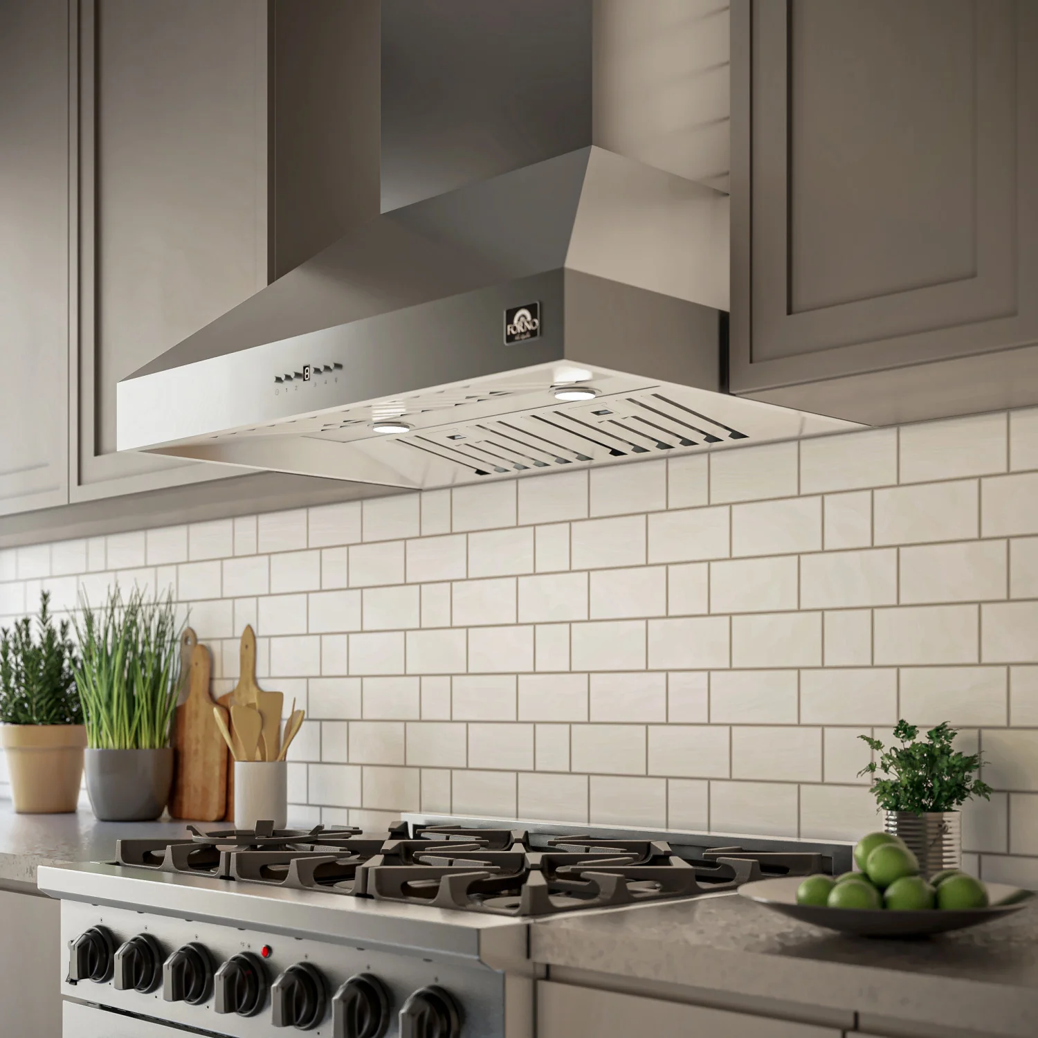 Forno Orvieto Stainless Steel 36" 1200 CFM Wall Mounted Range Hood - FRHWM5094-36 - Image 9