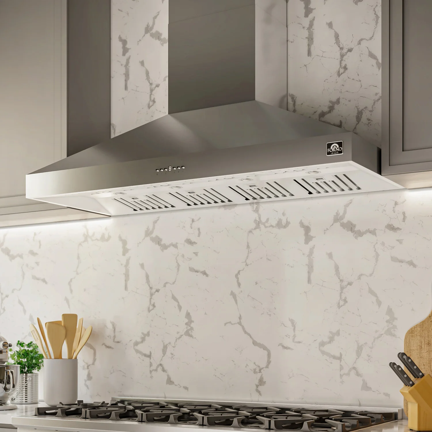 Forno Orvieto Stainless Steel 60" 1200 CFM Wall Mounted Range Hood - FRHWM5094-60 - Image 9