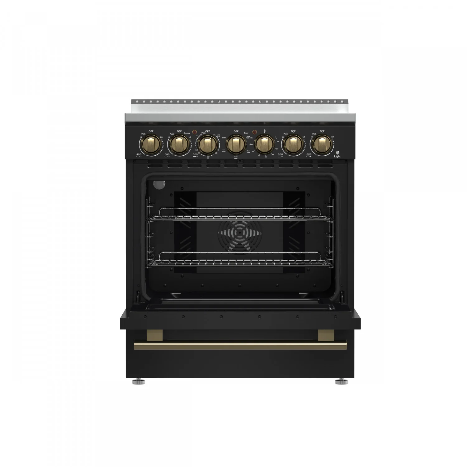 Forno Paolo Black Freestanding Electric Range with True Convection (4.38 Cu. Ft.) - FFSEL6011-30BLK - Image 2