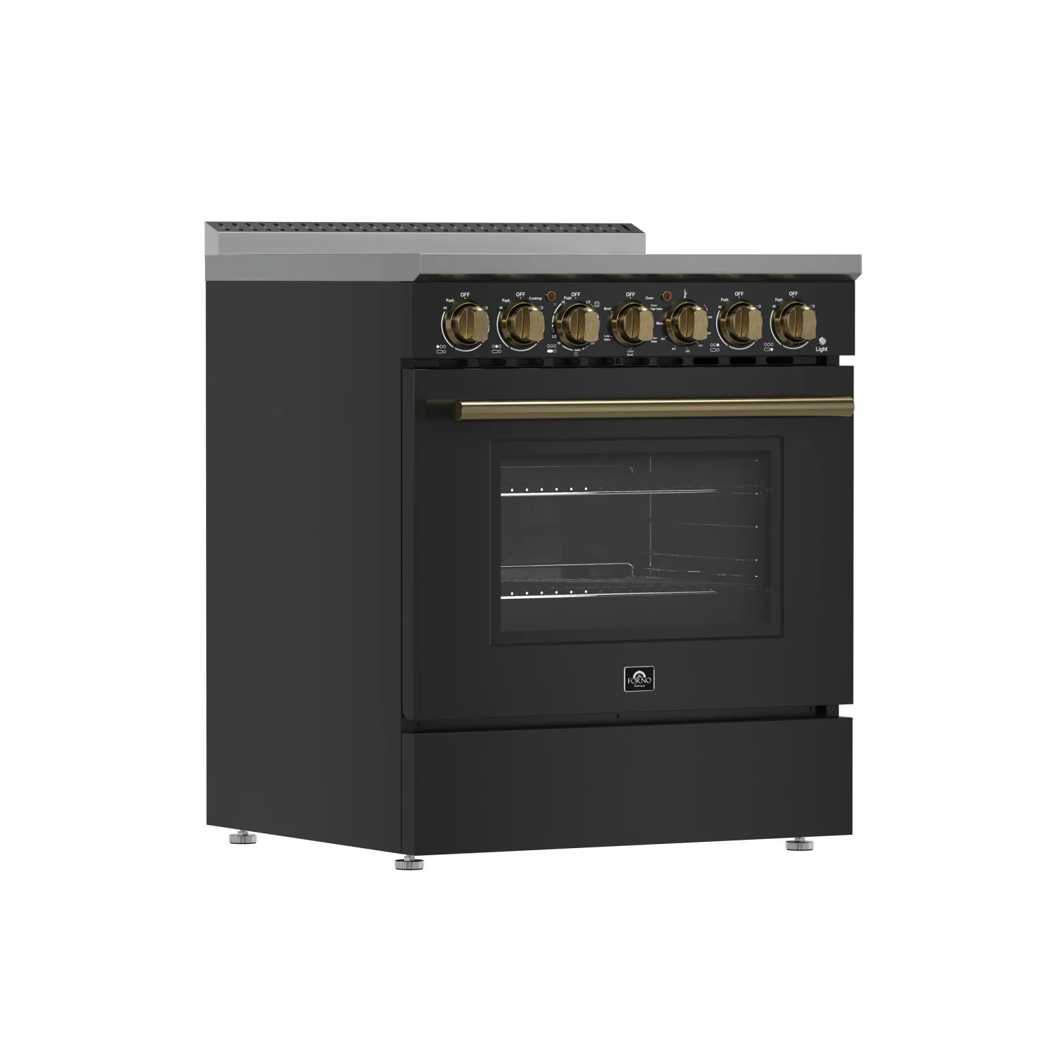 Forno Paolo Black Freestanding Electric Range with True Convection (4.38 Cu. Ft.) - FFSEL6011-30BLK - Image 3